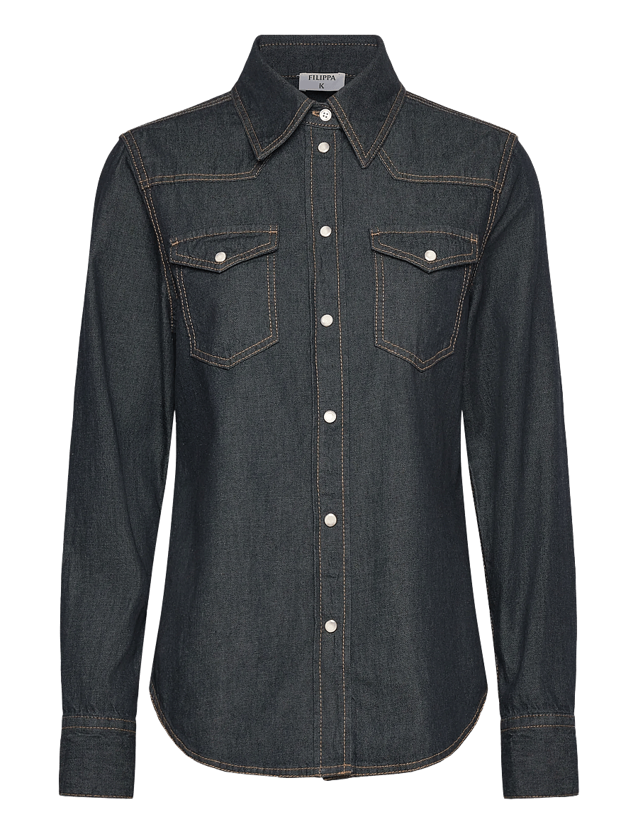 Filippa K - Classic Denim Shirt - chemises en jeans - rinsed blue wash - 0