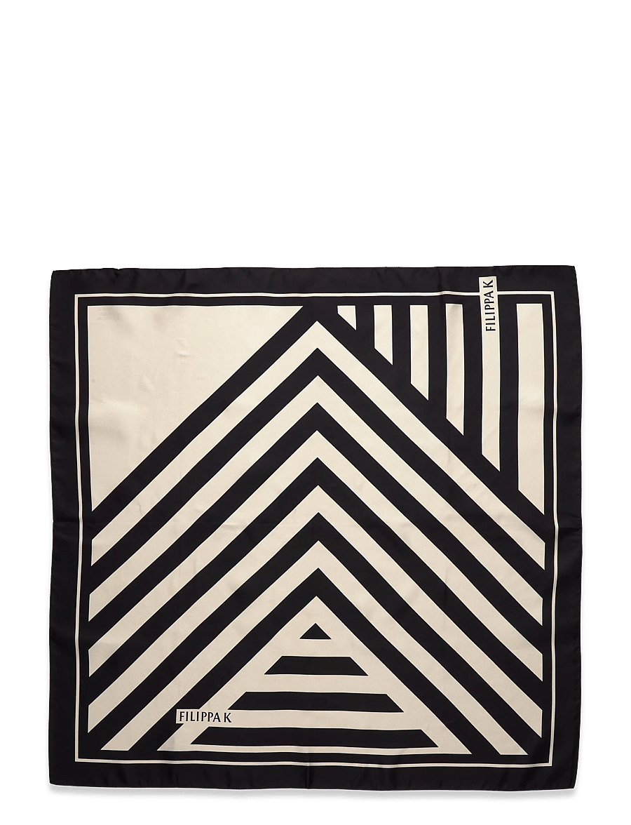 Filippa K - Printed Silk Scarf - skarelės - black - 2