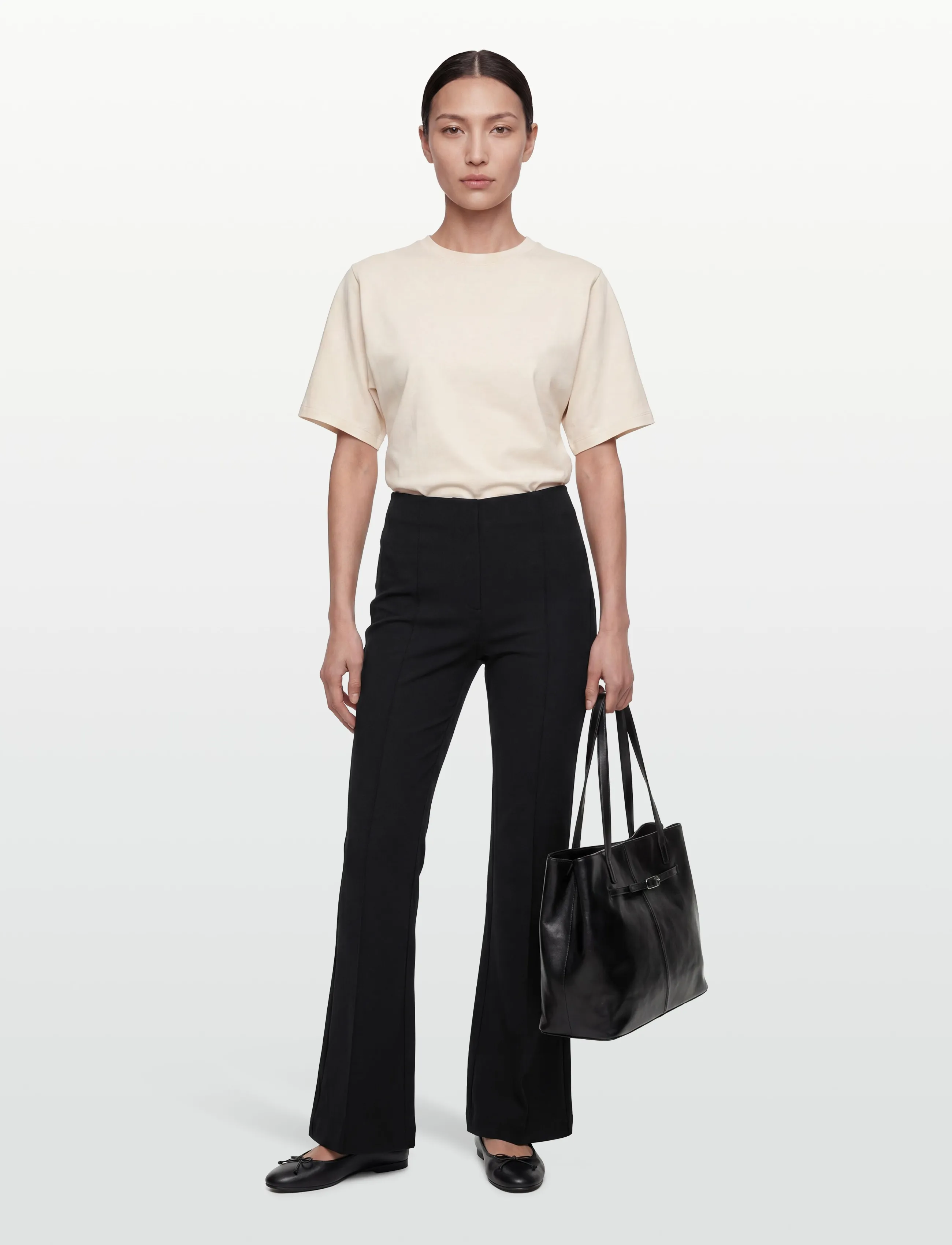 Filippa K Fiona Flare Trousers - Transitional Layering - BLACK / black