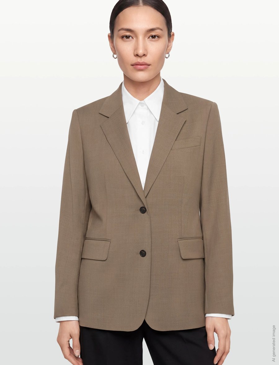 Filippa K - Delilah Blazer - enkeltradede blazere - light driftwood melange - 3