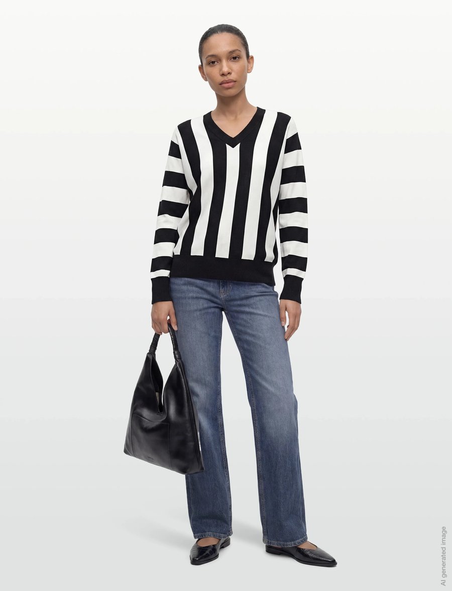 Filippa K - Batwing Sweater - pullover - black/white - 0