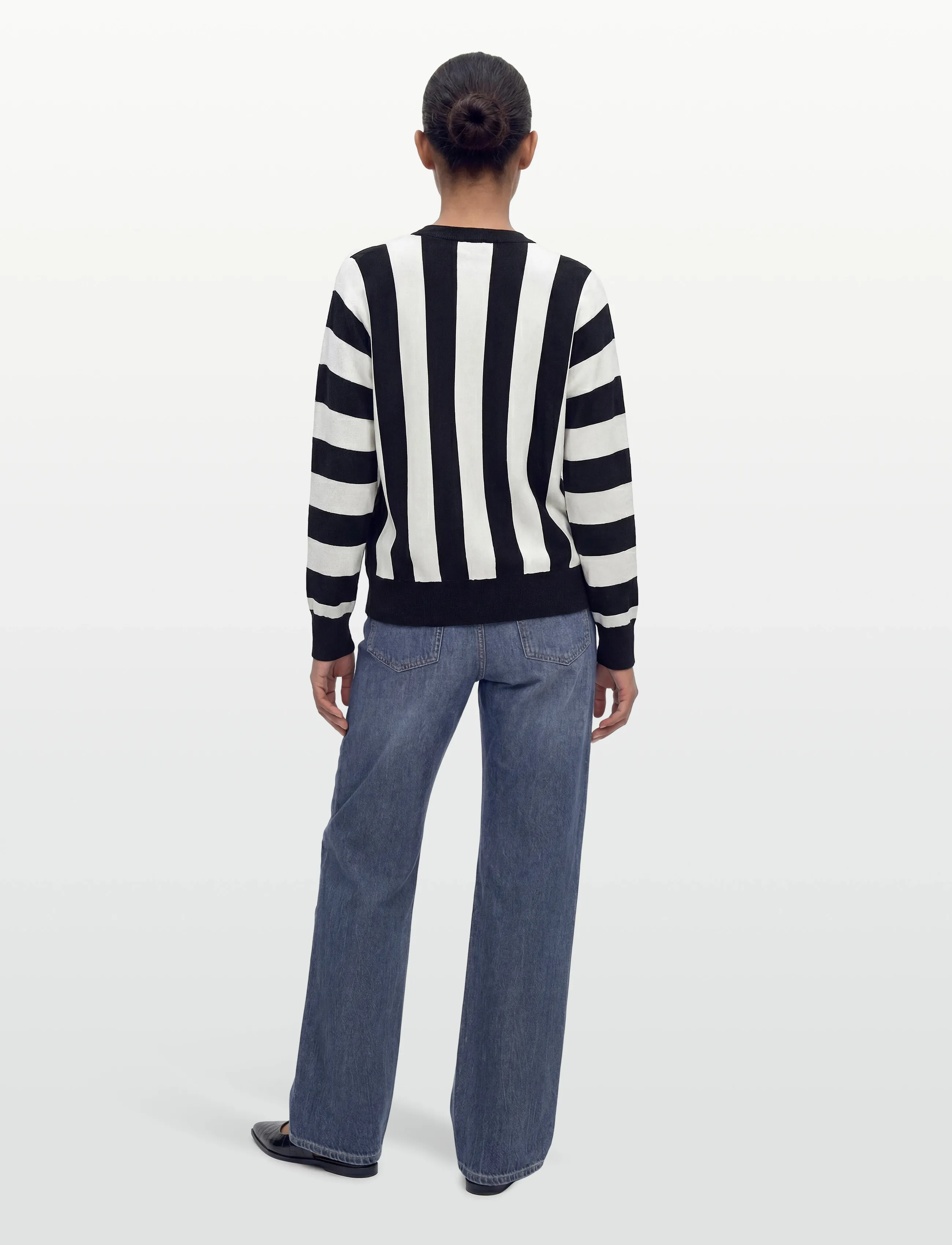 Filippa K - Batwing Sweater - neulepuserot - black/white - 4