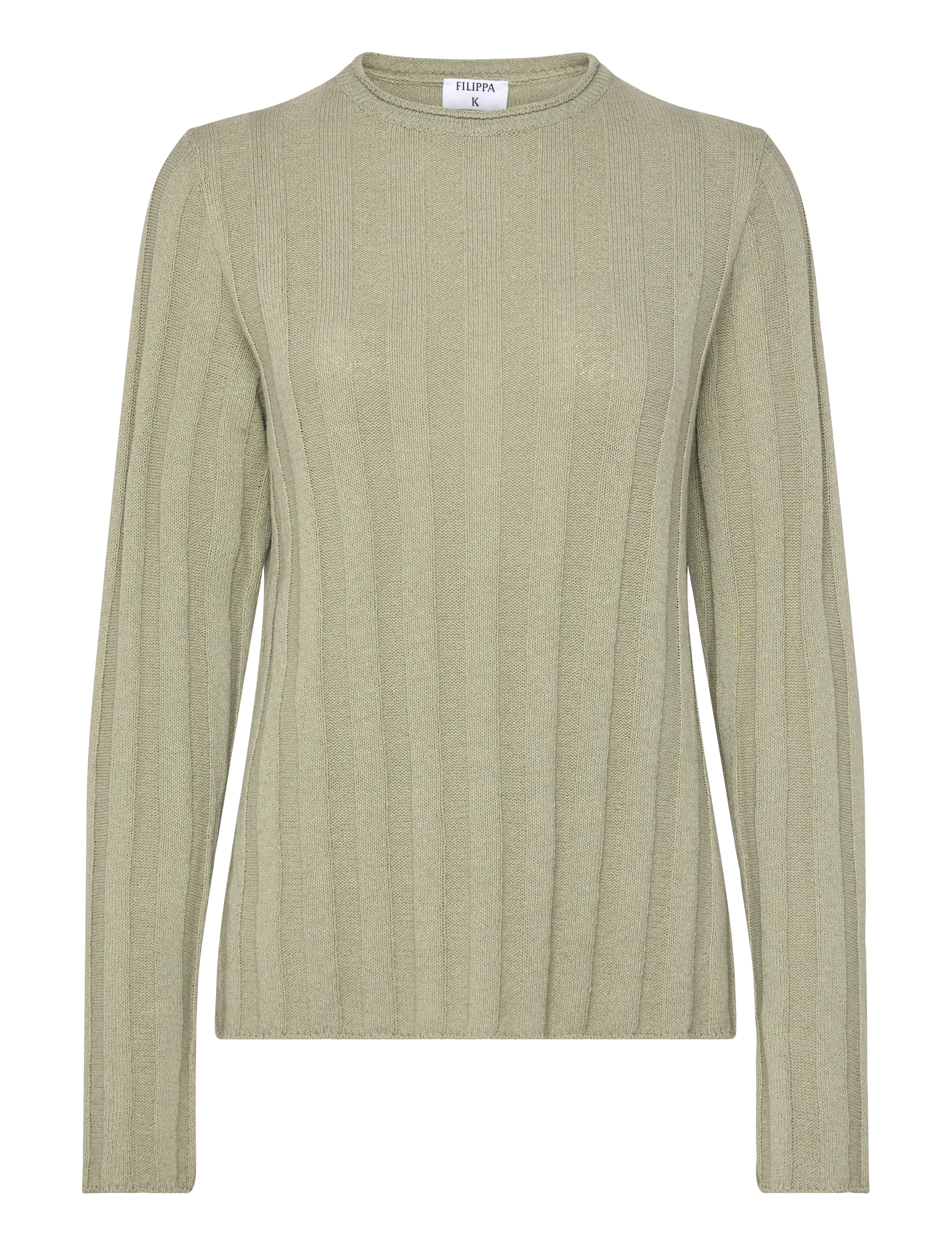 Filippa K Linen Rib Sweater - Transitional Layering - LIGHT GREEN / khaki/green