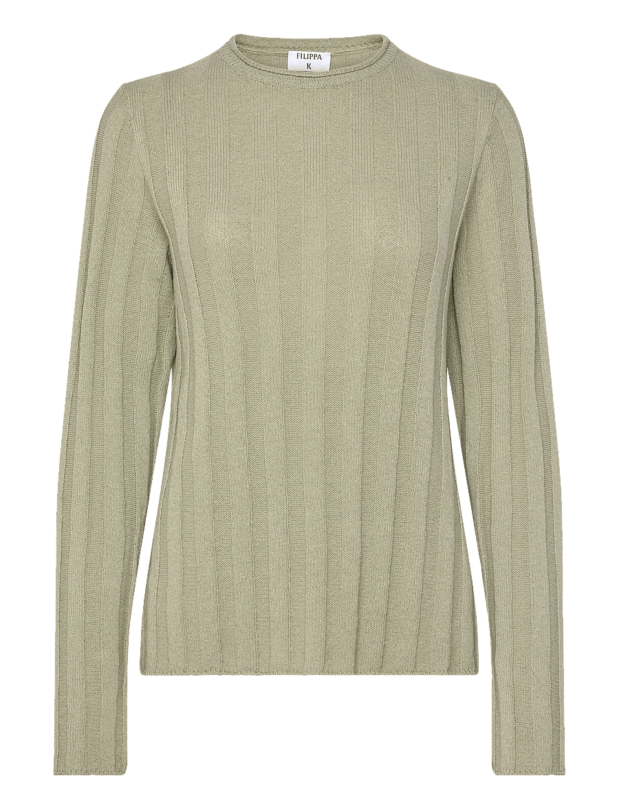 Filippa K - Linen Rib Sweater - neulepuserot - light green - 1