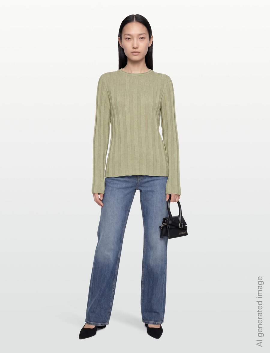 Filippa K - Linen Rib Sweater - neulepuserot - light green - 0