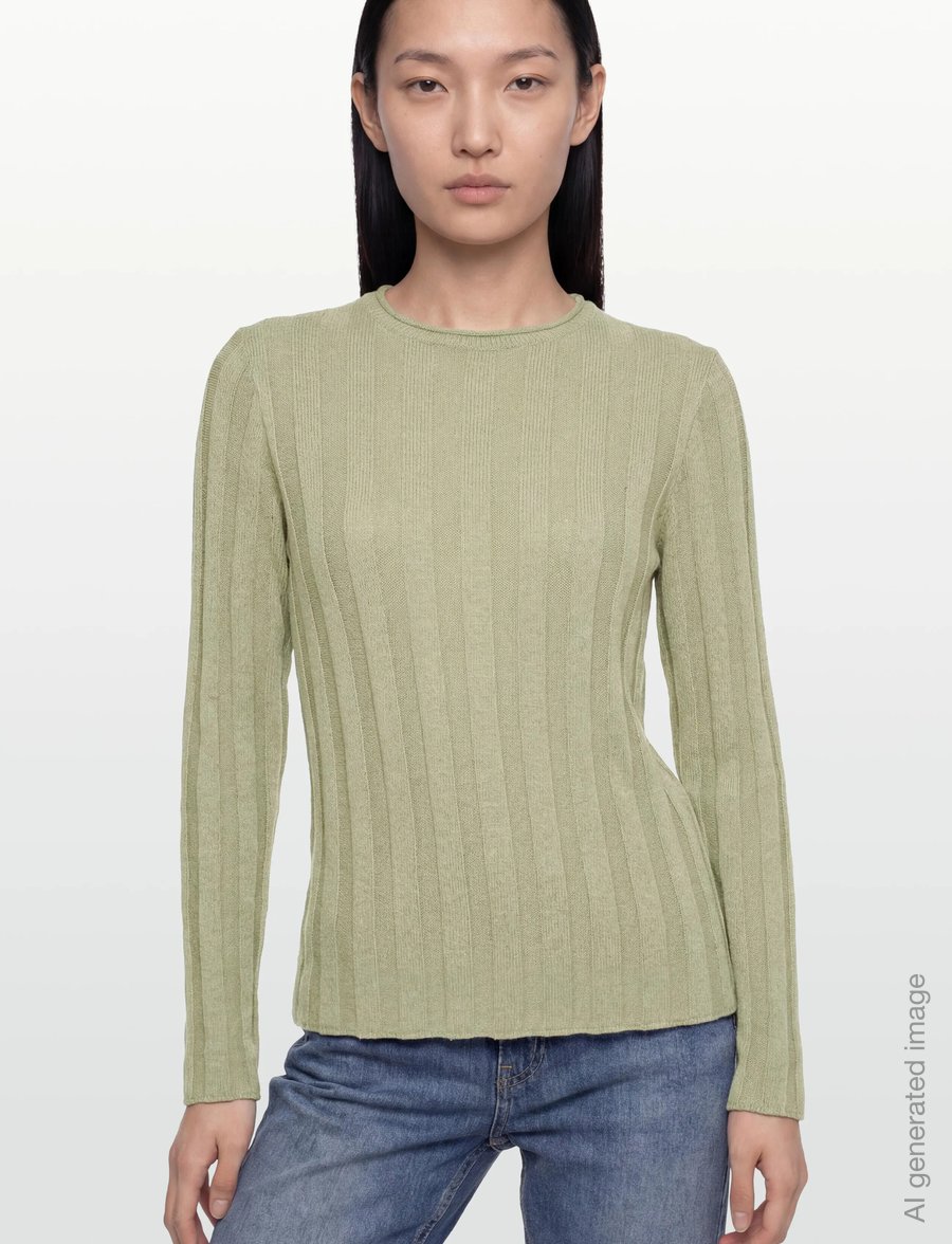 Filippa K - Linen Rib Sweater - neulepuserot - light green - 5