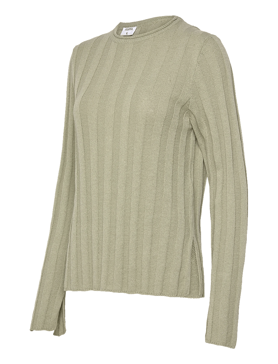 Filippa K - Linen Rib Sweater - neulepuserot - light green - 3