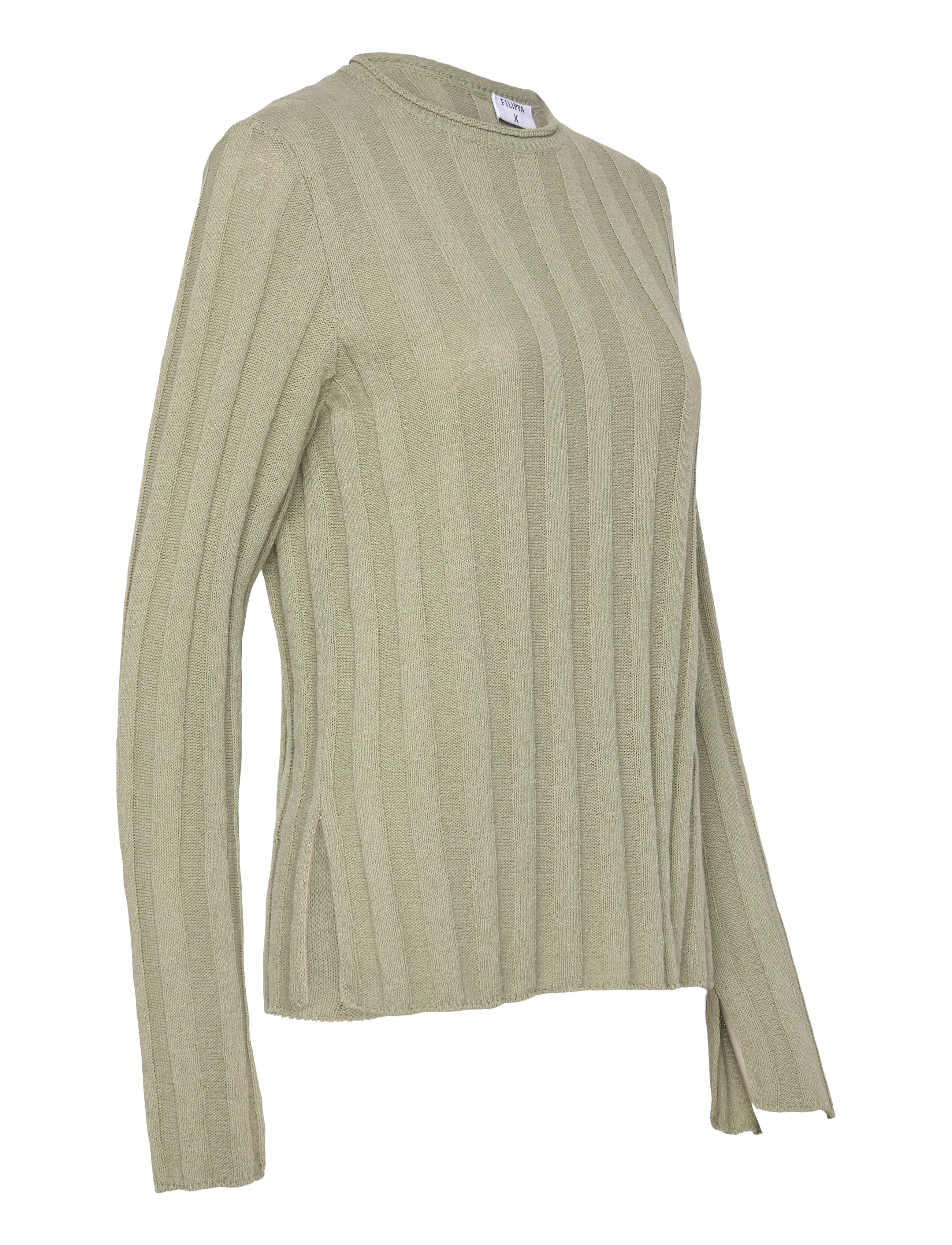 Filippa K - Linen Rib Sweater - pullover - light green - 4