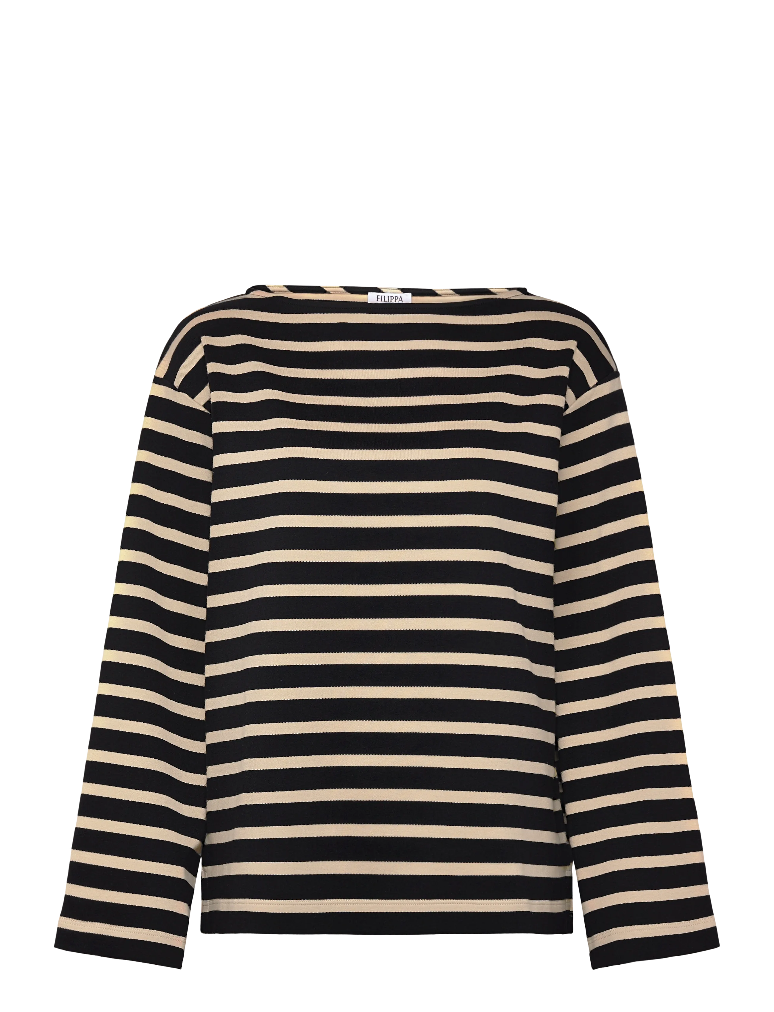 Filippa K Cotton Mariner Top - Clothing - BLACK/PEARL BEIGE / black