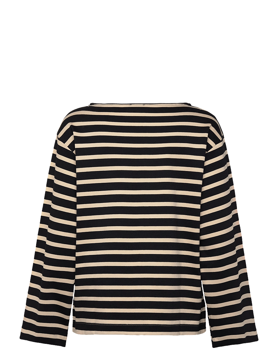 Filippa K - Cotton Mariner Top - langærmede toppe - black/pearl beige - 2