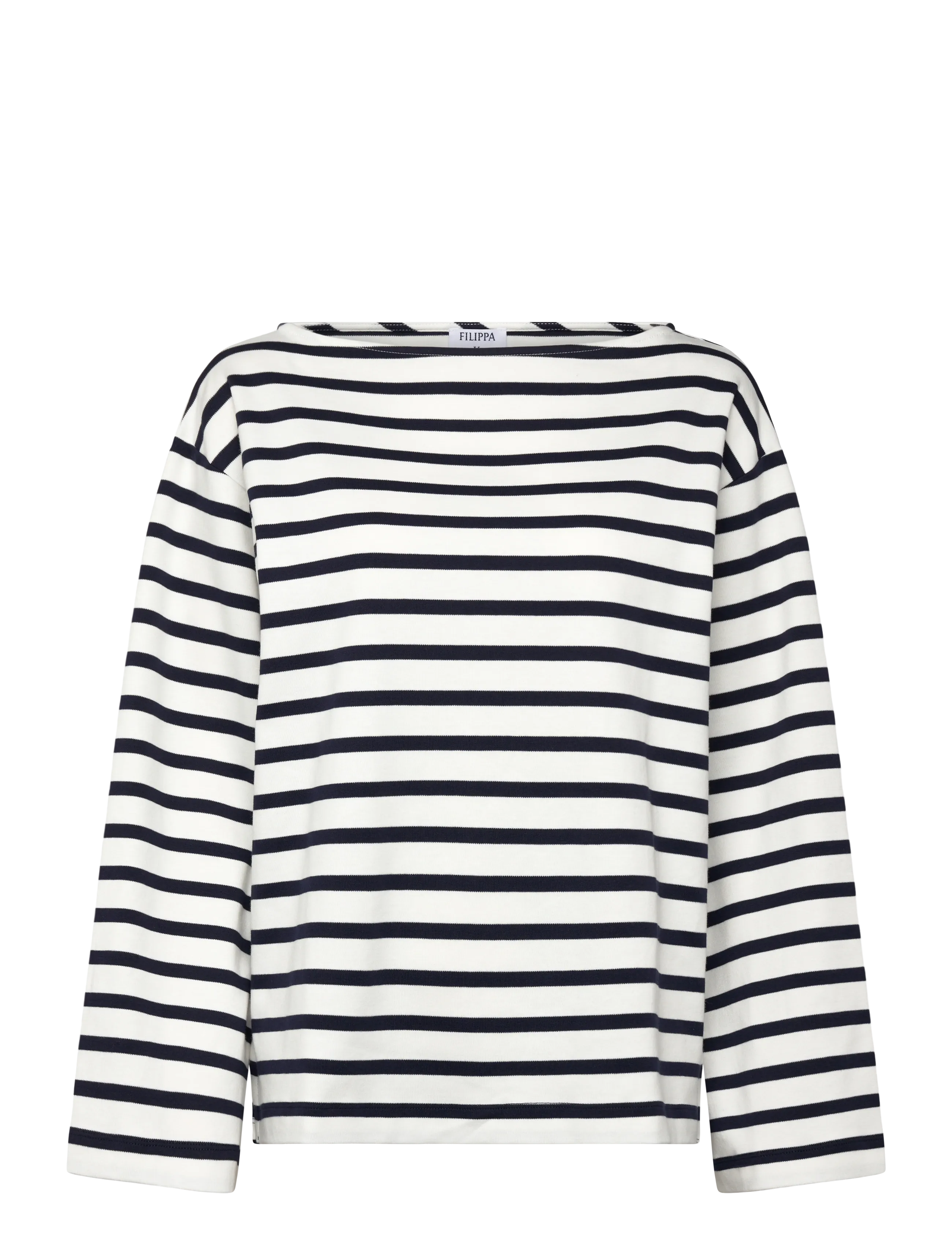 Filippa K Cotton Mariner Top - Tøj - WHITE/NAVY / white