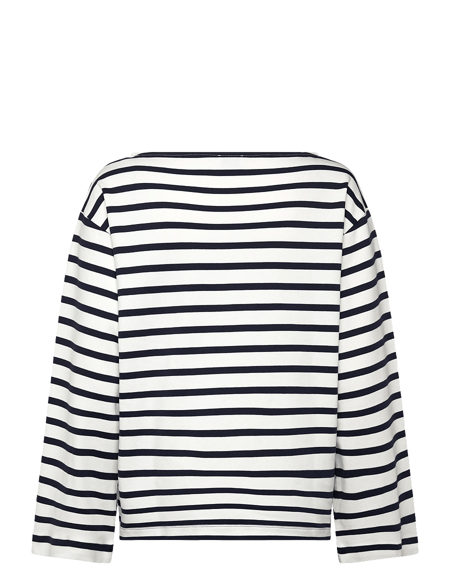 Filippa K - Cotton Mariner Top - langærmede toppe - white/navy - 2