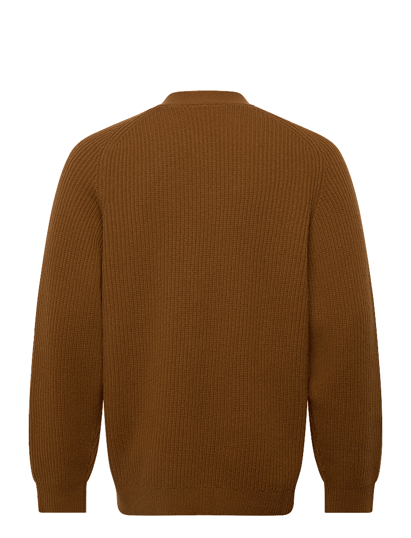 Filippa K - Chunky Ribbed Wool Cardigan - cardigans - copper brown - 1