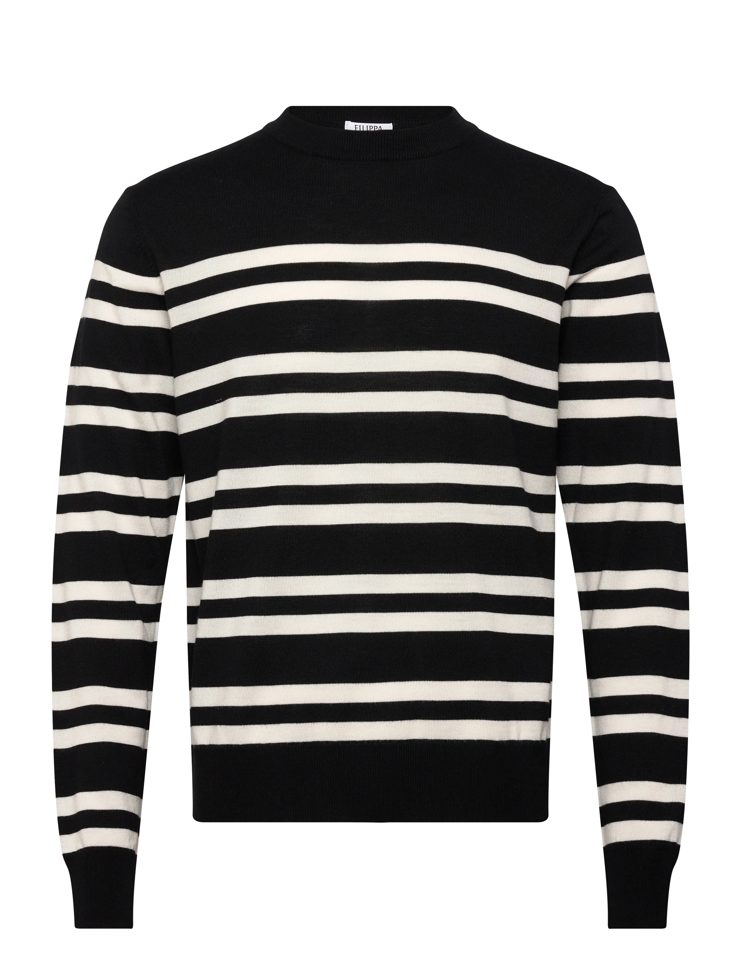Filippa K Striped Merino Sweater - Kläder - BLACK/WHITE / black
