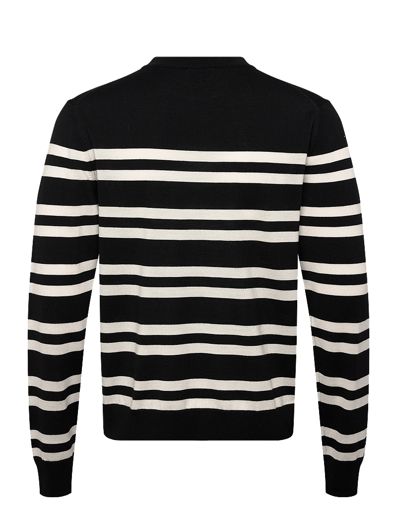 Filippa K - Striped Merino Sweater - rundhalsad - black/white - 1