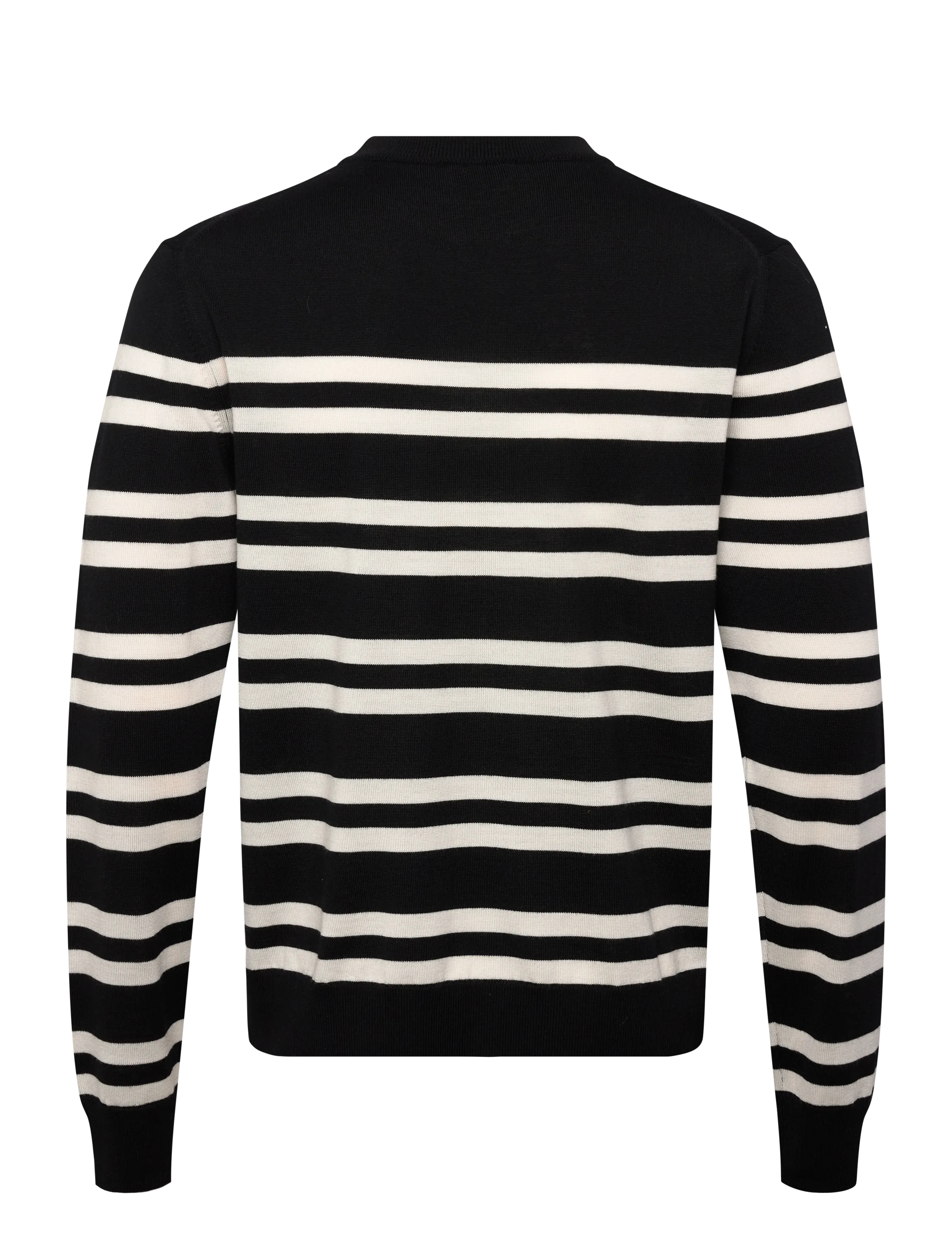 Filippa K - Striped Merino Sweater - rund hals - black/white - 2
