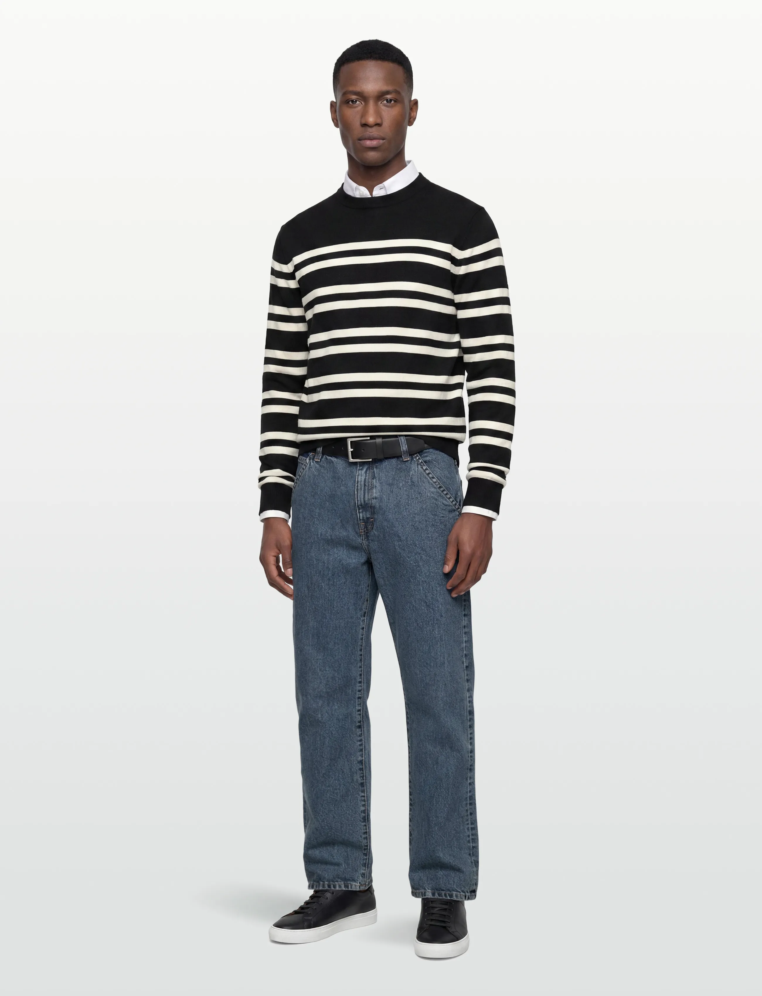 Filippa K Striped Merino Sweater - Inspiration - BLACK/WHITE / black