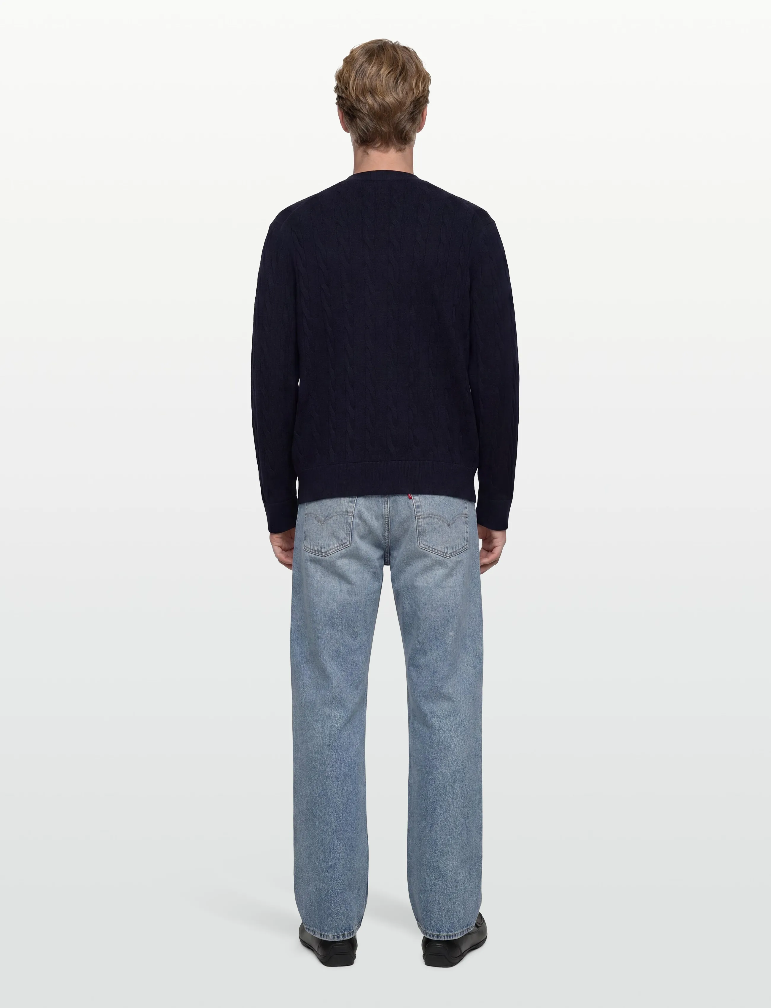 Filippa K - Braided Cotton Merino Cardigan - cardigans - navy - 4