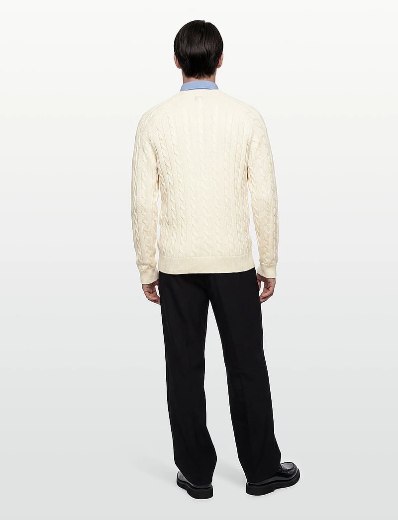Filippa K - Braided Cotton V-Neck Sweater - v-ausschnitt - calico white - 4