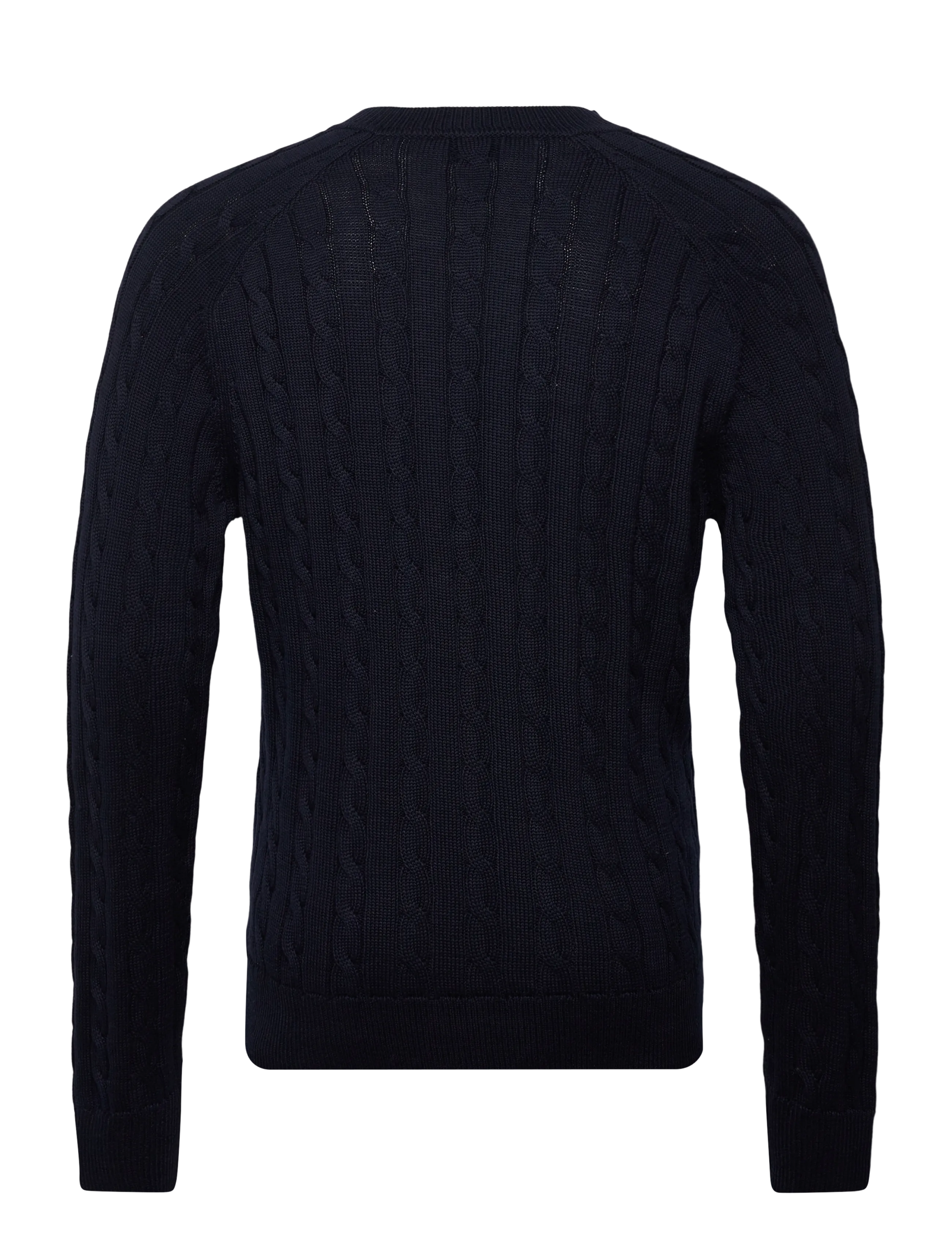 Filippa K - Braided Cotton V-Neck Sweater - knitted v-necks - navy - 2