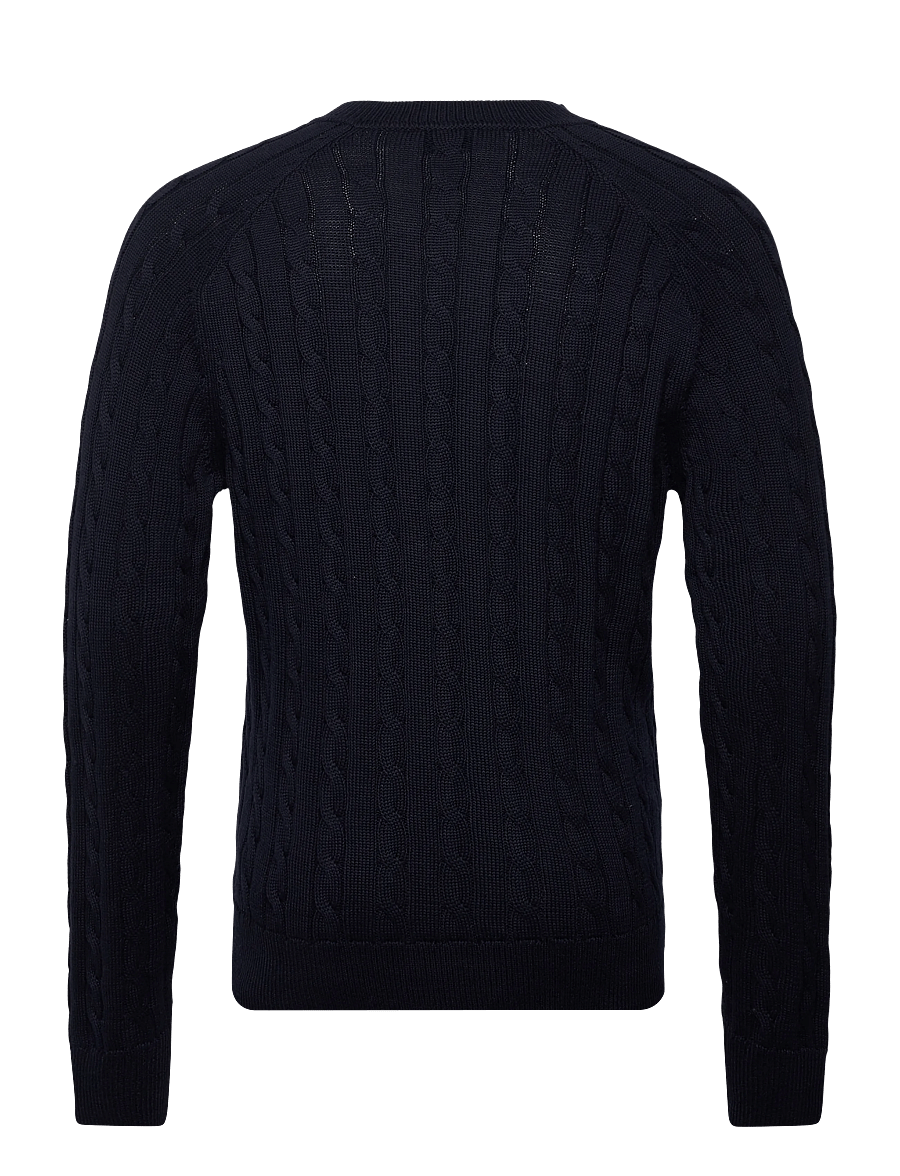 Filippa K - Braided Cotton V-Neck Sweater - v-hals - navy - 2