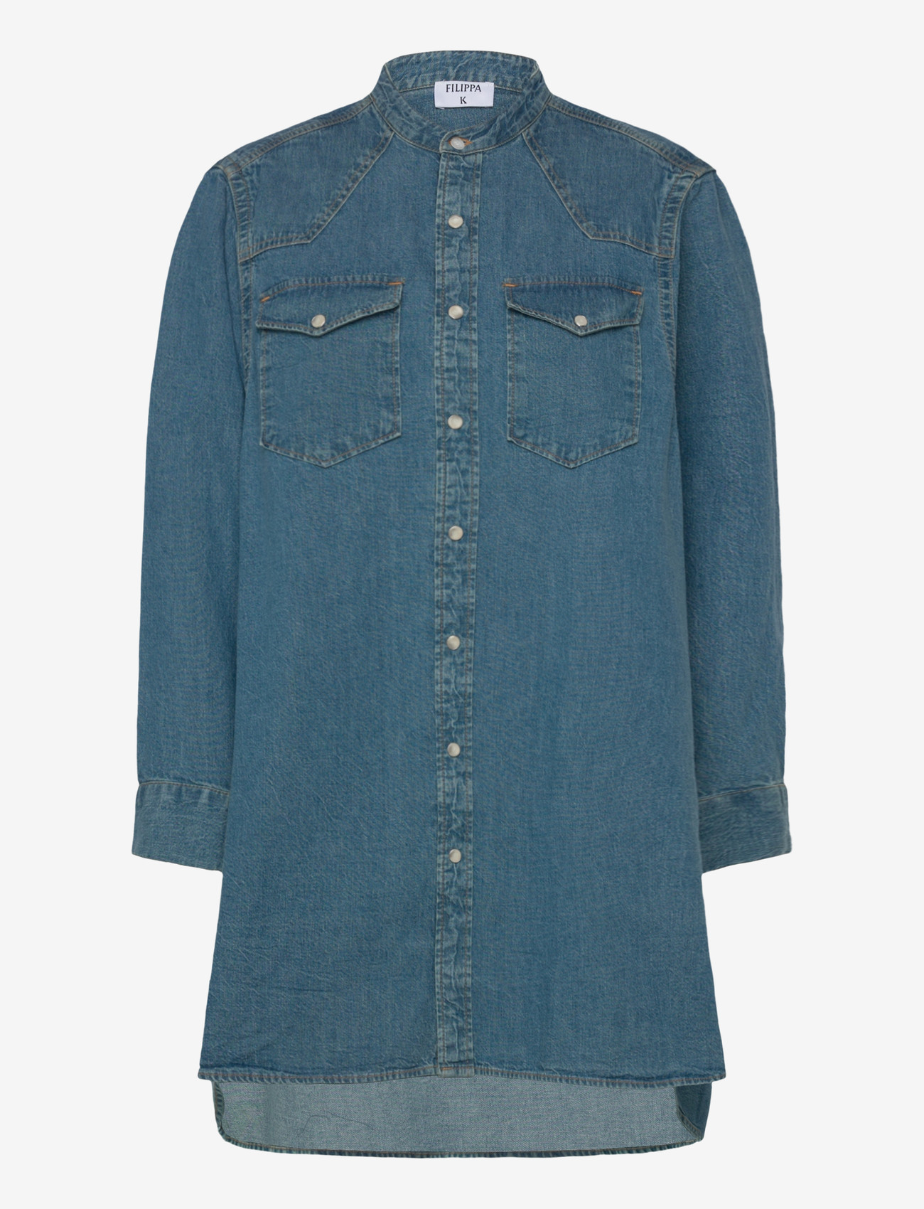 Filippa K - Western Denim Shirt Dress - skjortklänningar - washed mid blue - 0