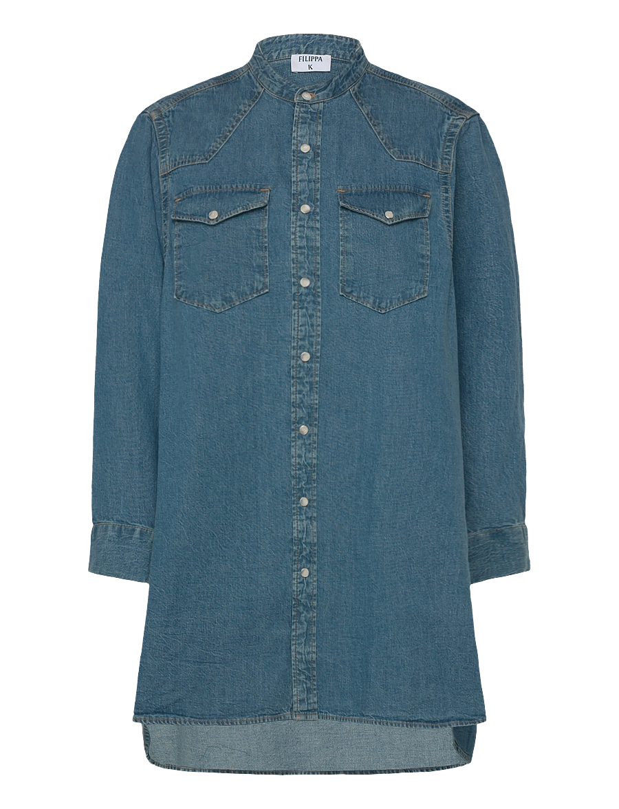 Filippa K - Western Denim Shirt Dress - hemdkleider - washed mid blue - 1