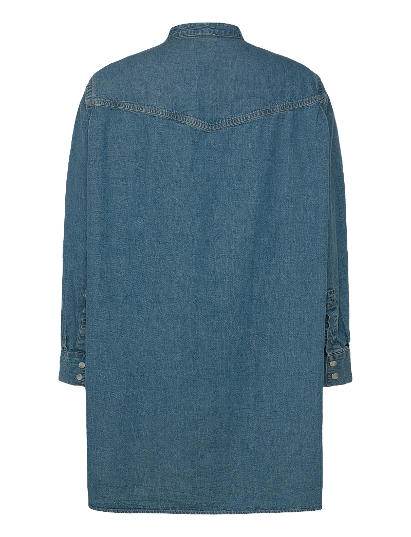 Filippa K - Western Denim Shirt Dress - skjortklänningar - washed mid blue - 1