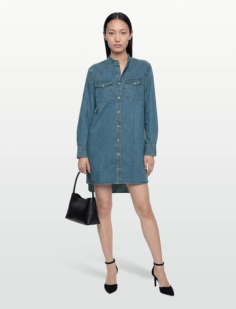 Filippa K - Western Denim Shirt Dress - hemdkleider - washed mid blue - 0
