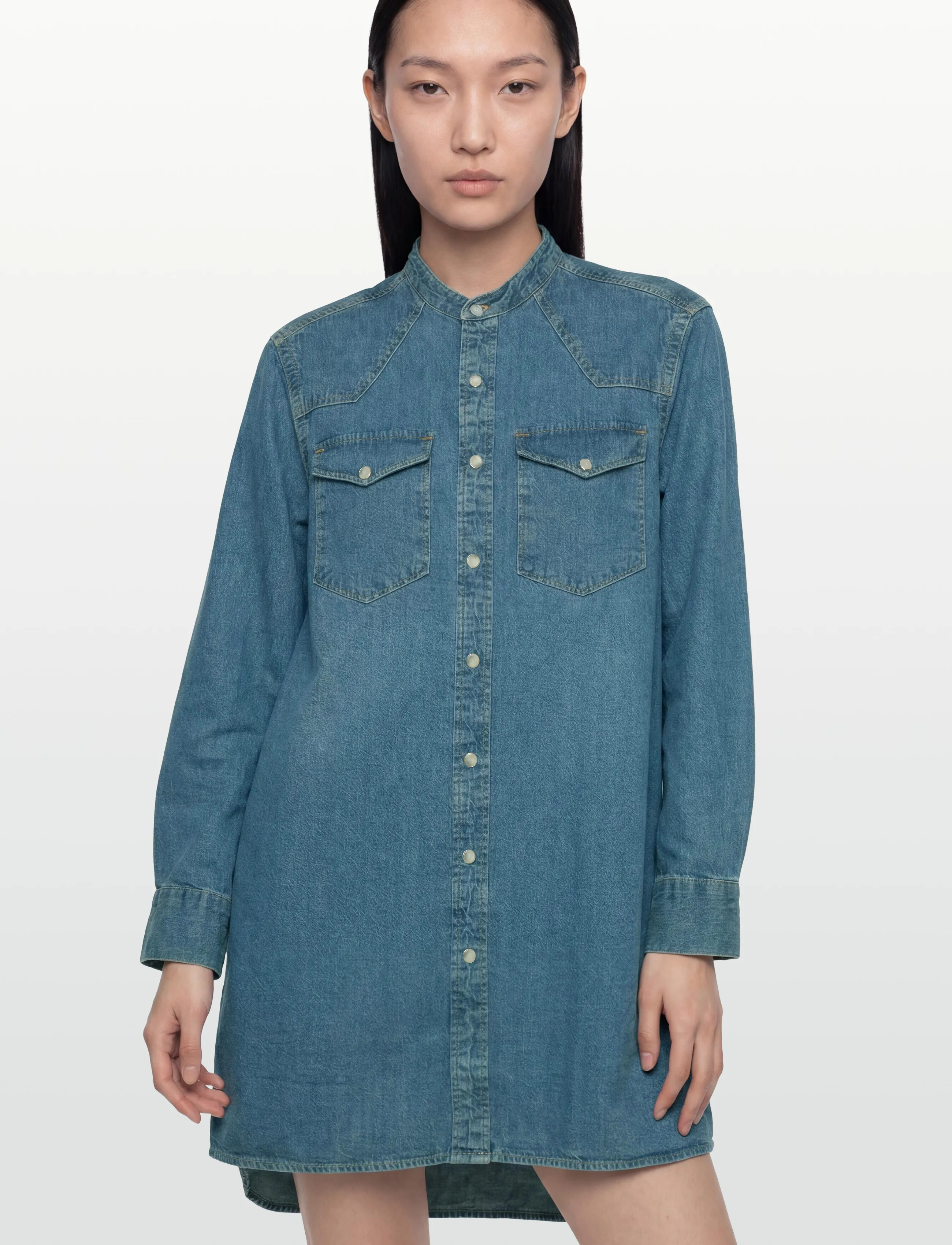 Filippa K - Western Denim Shirt Dress - hemdkleider - washed mid blue - 5