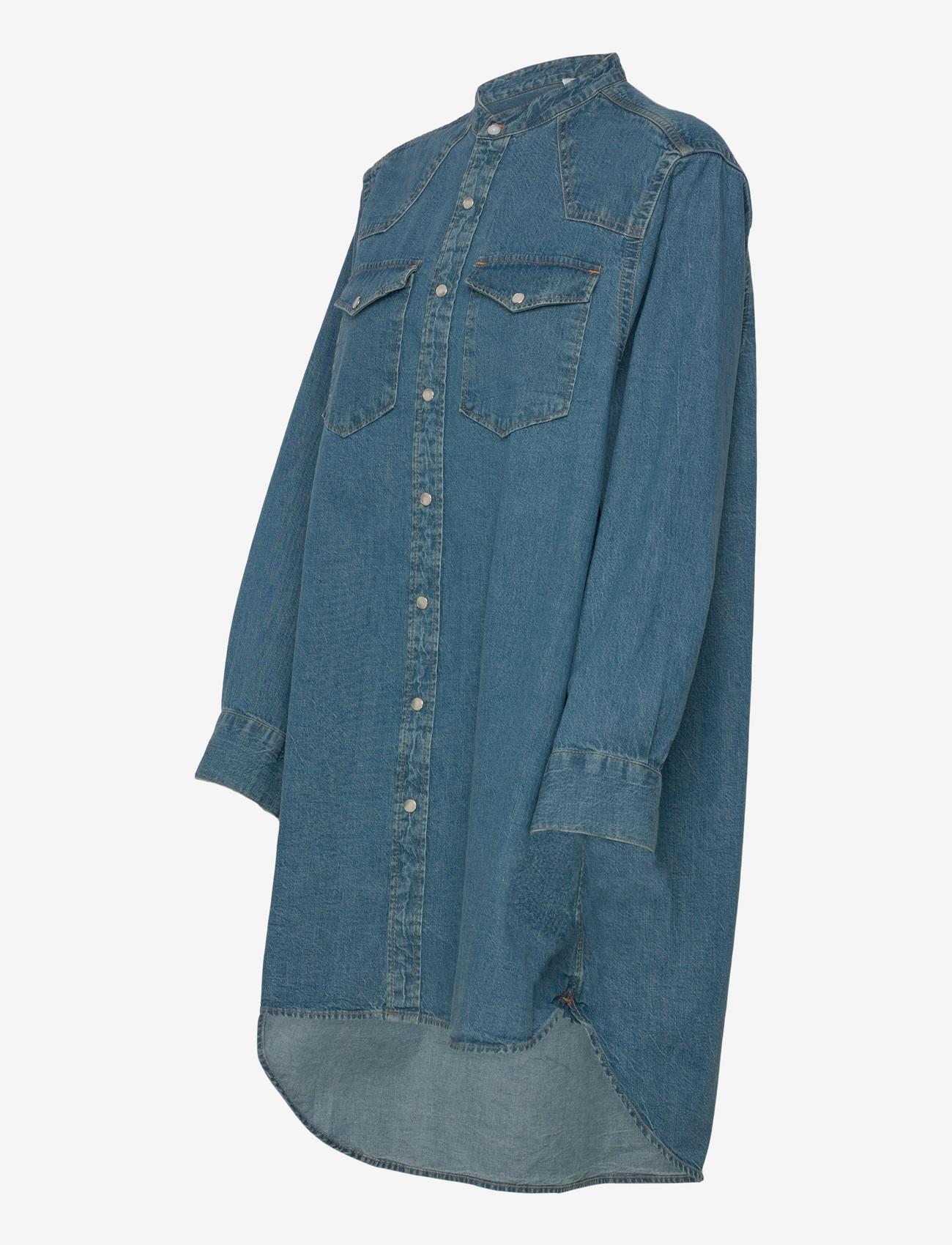 Filippa K - Western Denim Shirt Dress - skjortklänningar - washed mid blue - 2