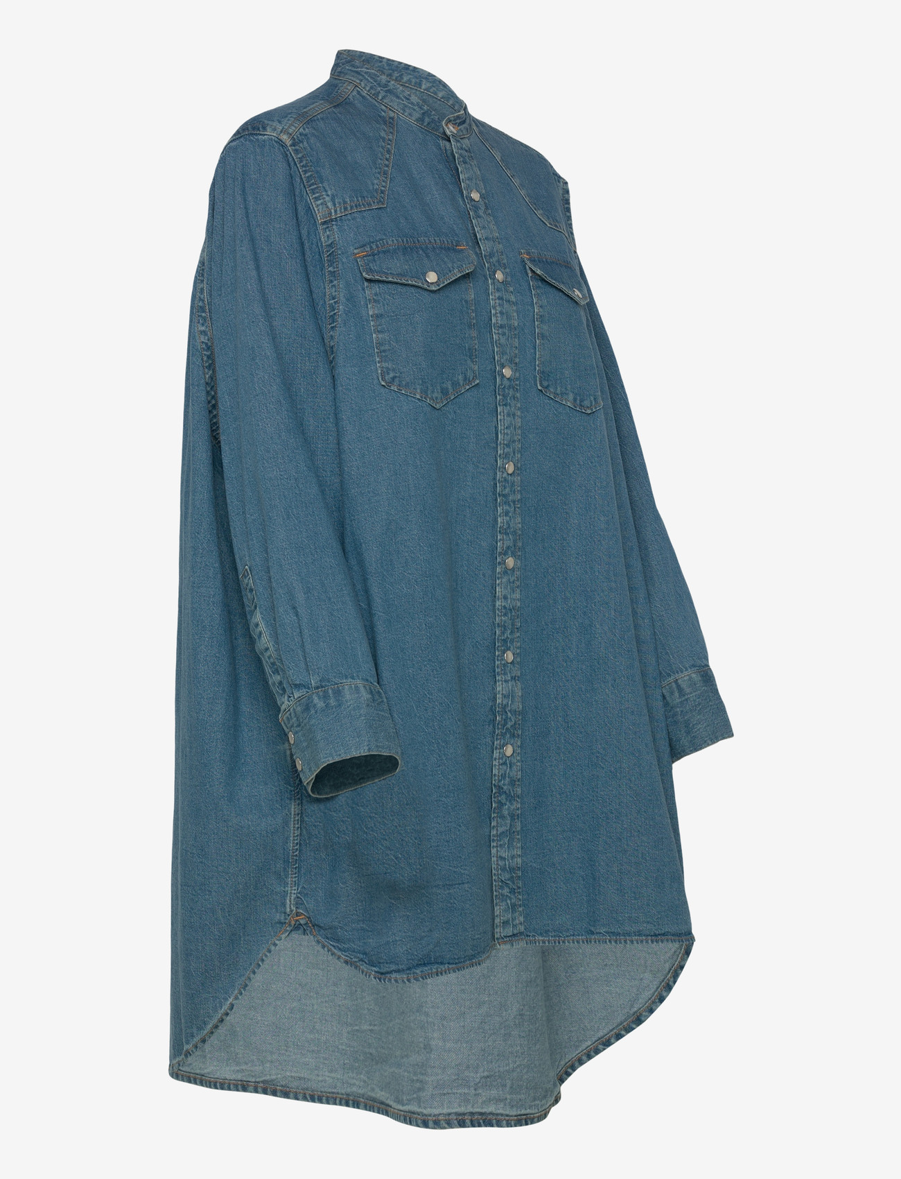 Filippa K - Western Denim Shirt Dress - skjortklänningar - washed mid blue - 3