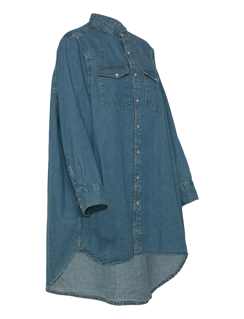 Filippa K - Western Denim Shirt Dress - skjortklänningar - washed mid blue - 3