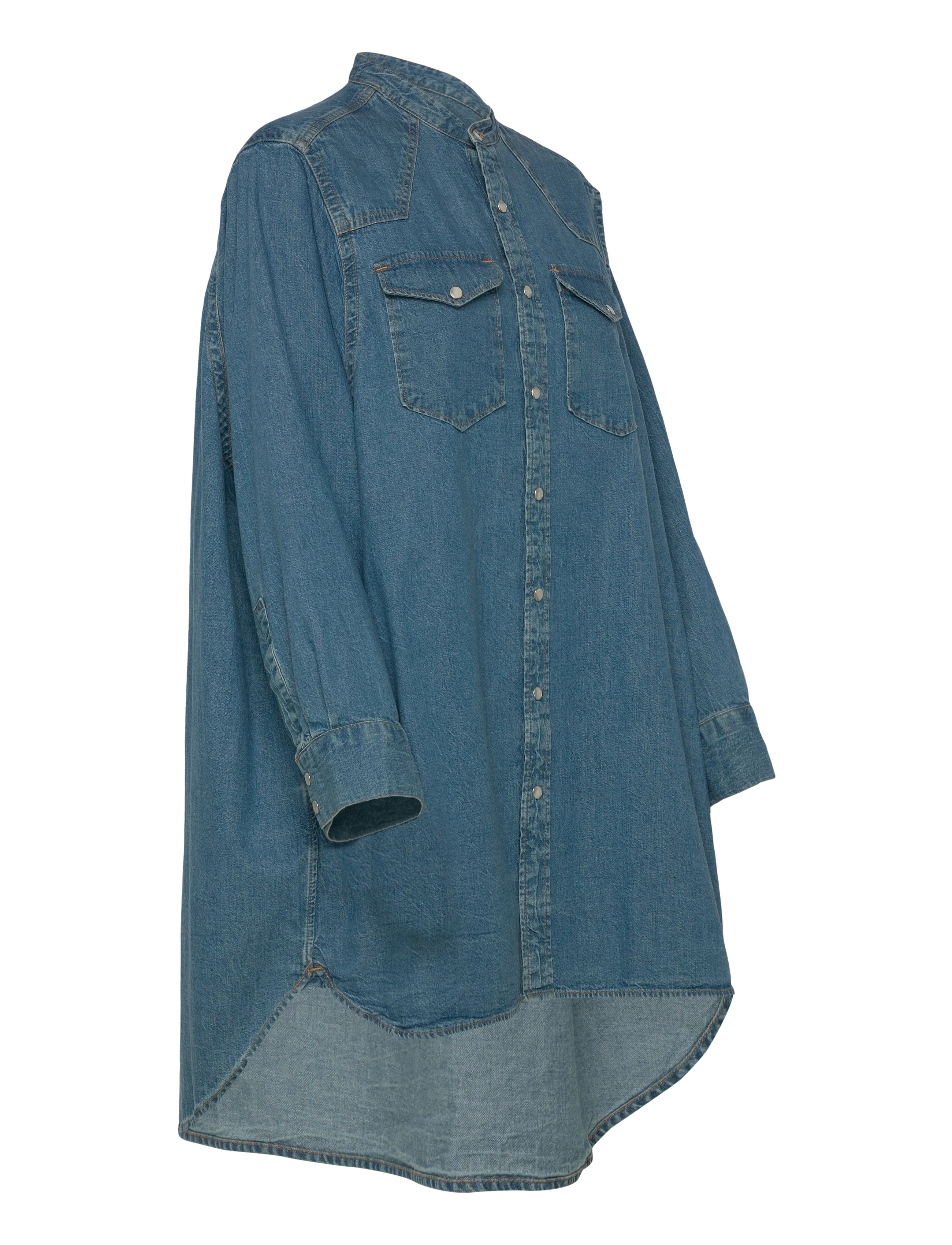 Filippa K - Western Denim Shirt Dress - hemdkleider - washed mid blue - 4