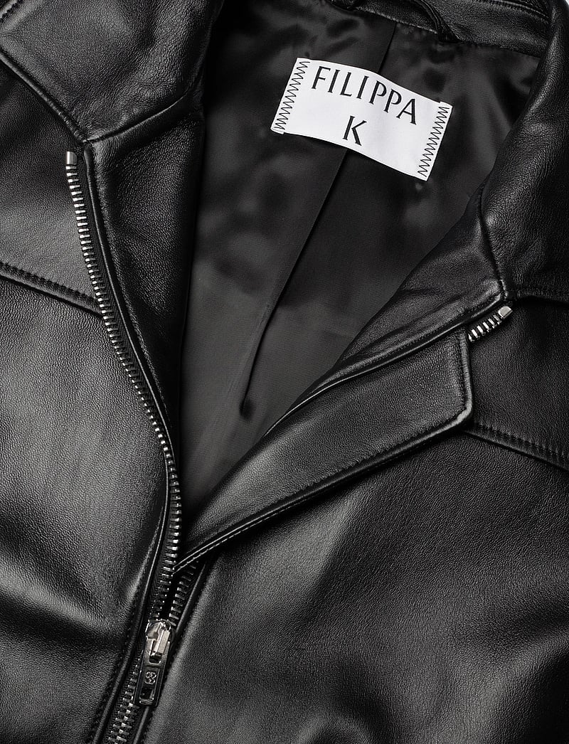 Filippa K - Leather Coach Jacket - vårjackor - black - 2