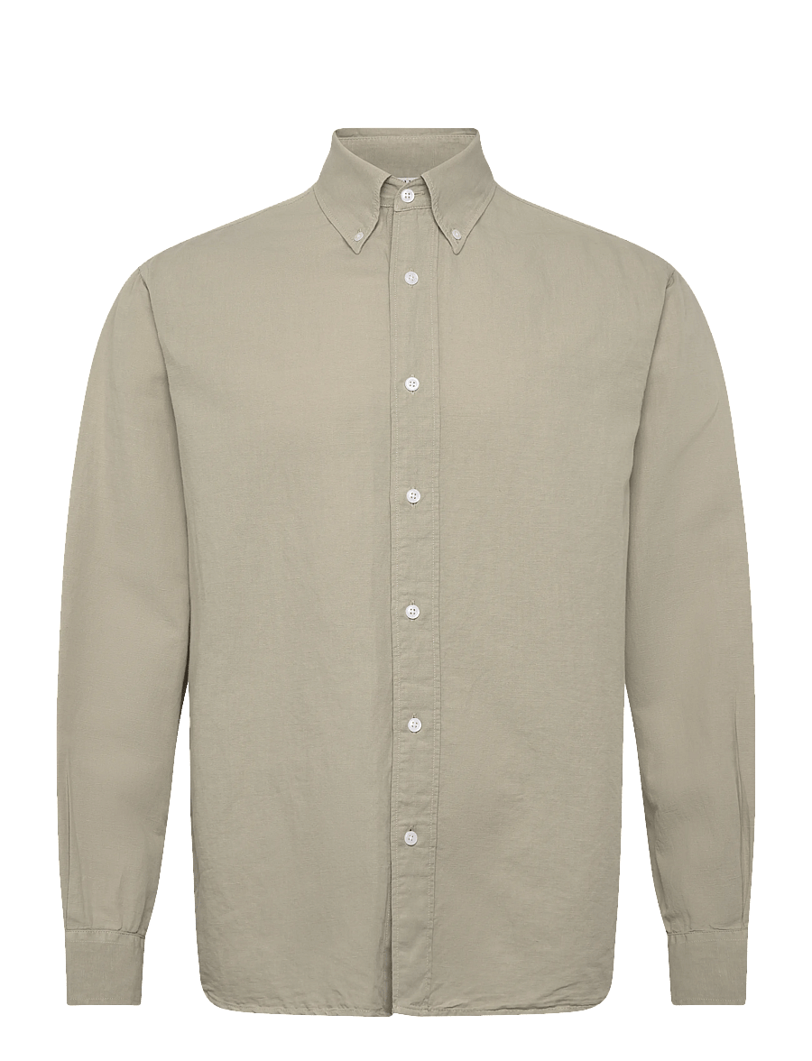 Filippa K - Relaxed Cotton Linen Shirt - basic shirts - light green - 1