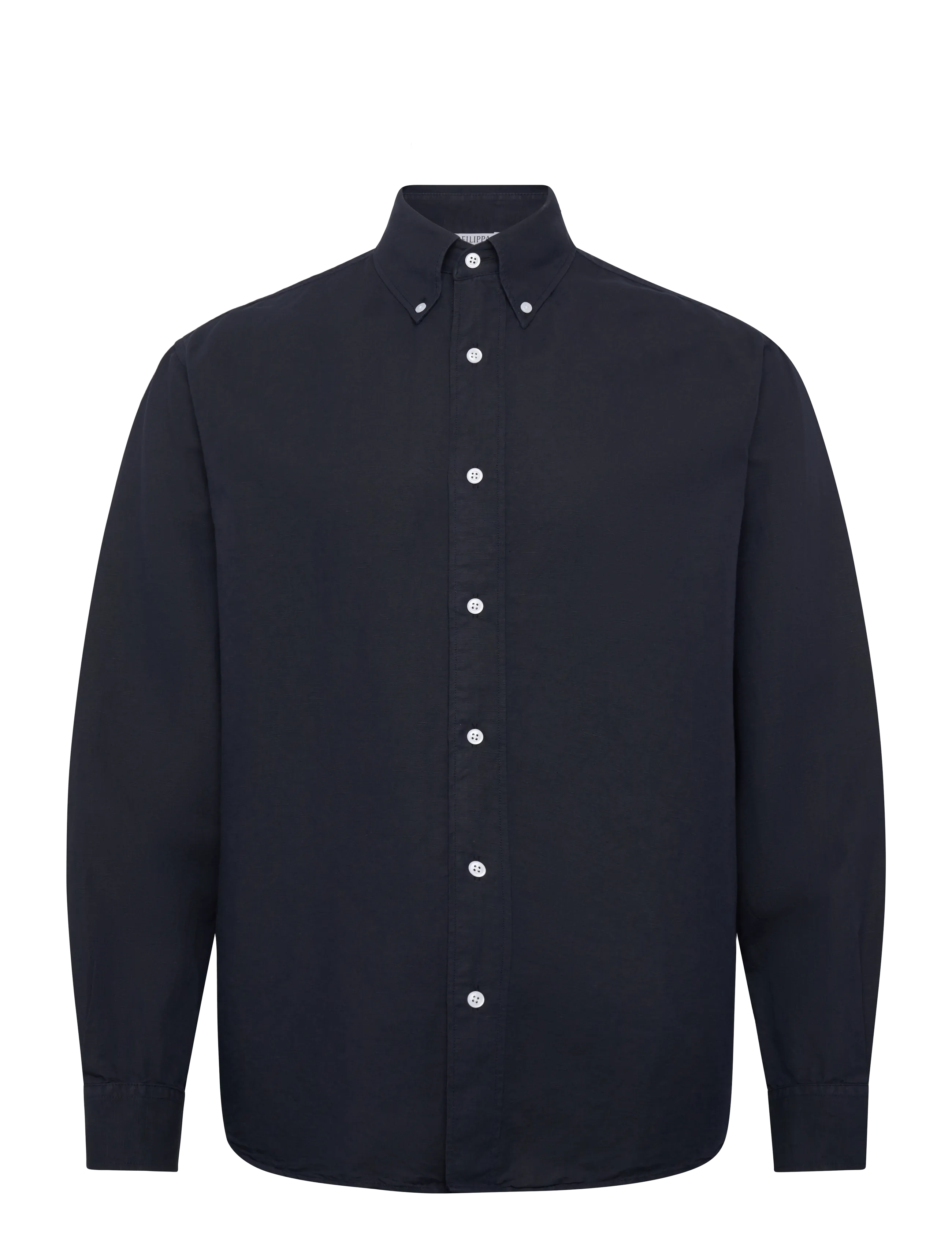 Filippa K Relaxed Cotton Linen Shirt - Riided - NAVY / navy