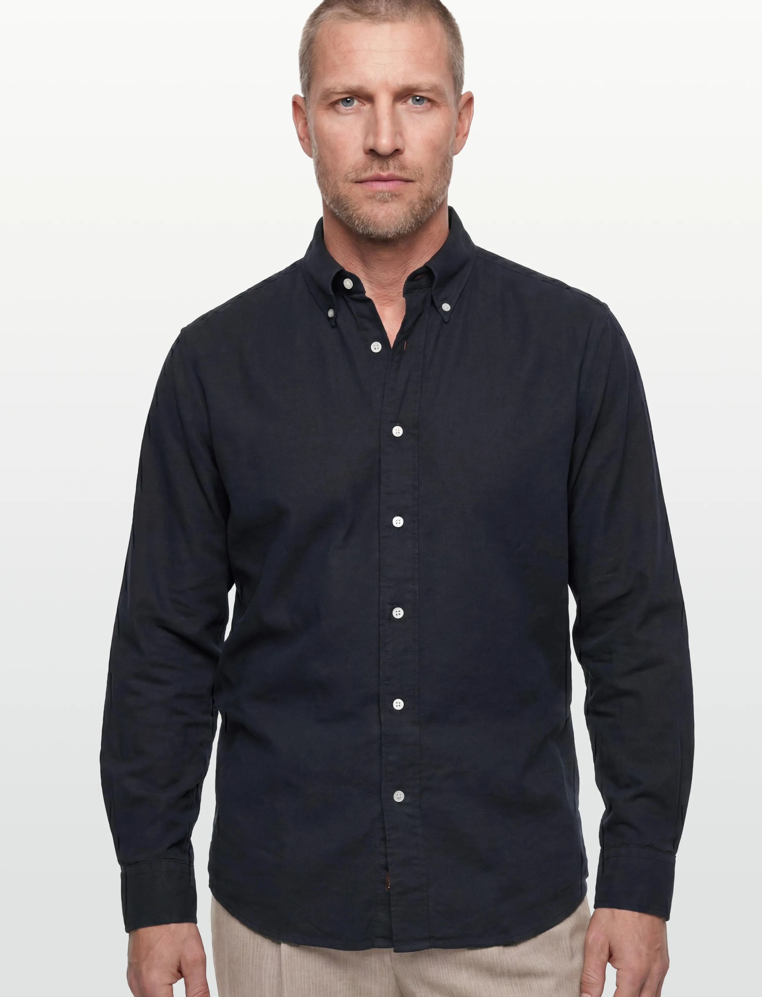 Filippa K - Relaxed Cotton Linen Shirt - basic shirts - navy - 3