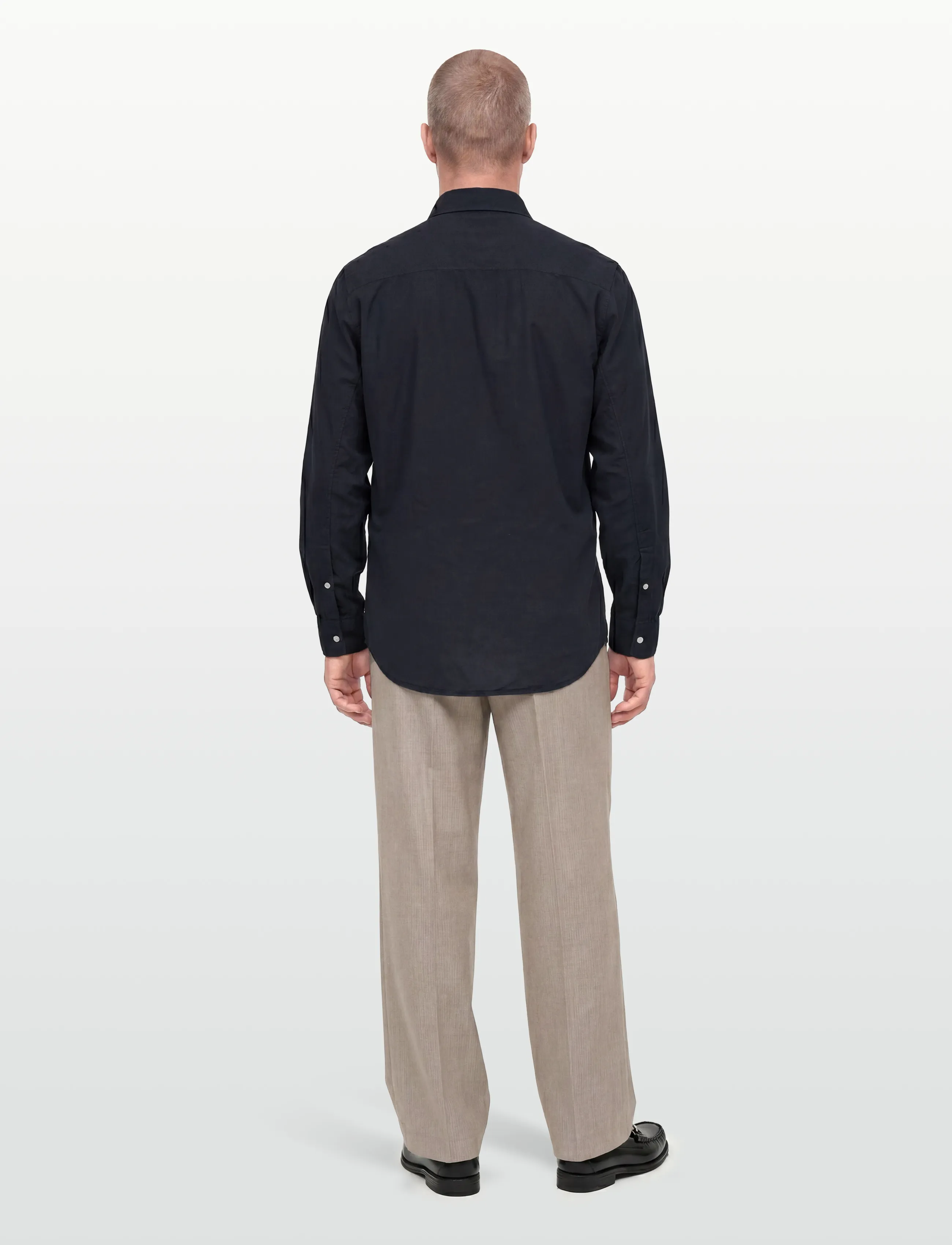 Filippa K - Relaxed Cotton Linen Shirt - basic shirts - navy - 4