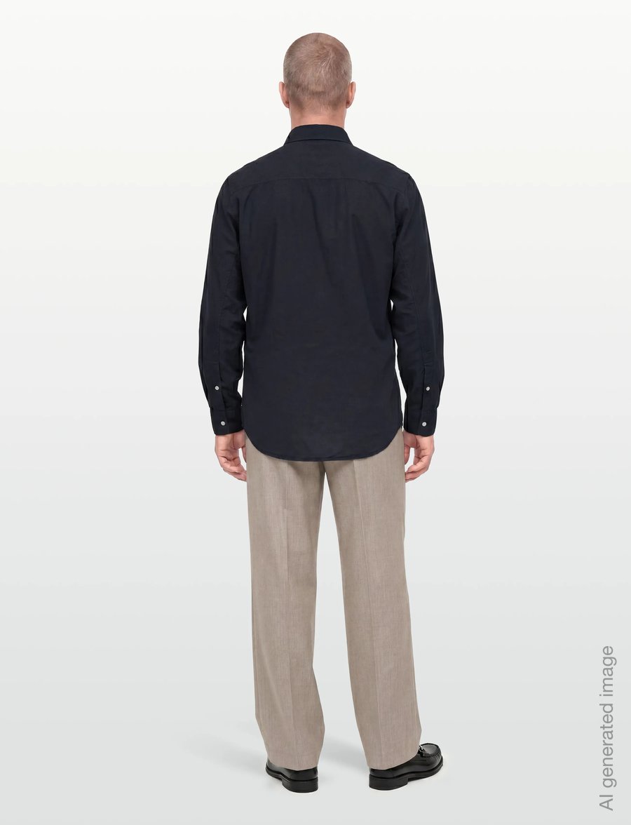 Filippa K - Relaxed Cotton Linen Shirt - basic shirts - navy - 4