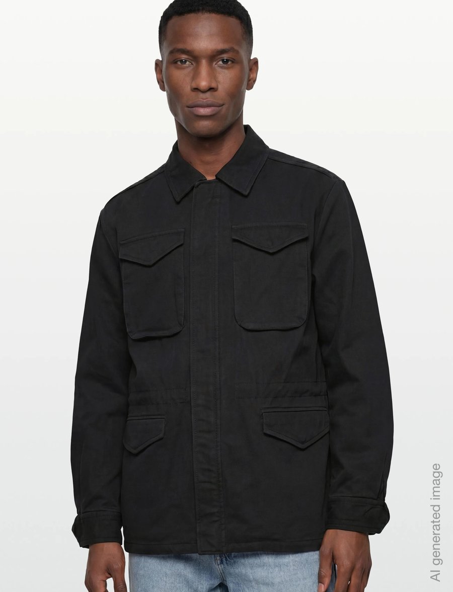 Filippa K - Recycled Cotton Field Jacket - light jackets - black - 3