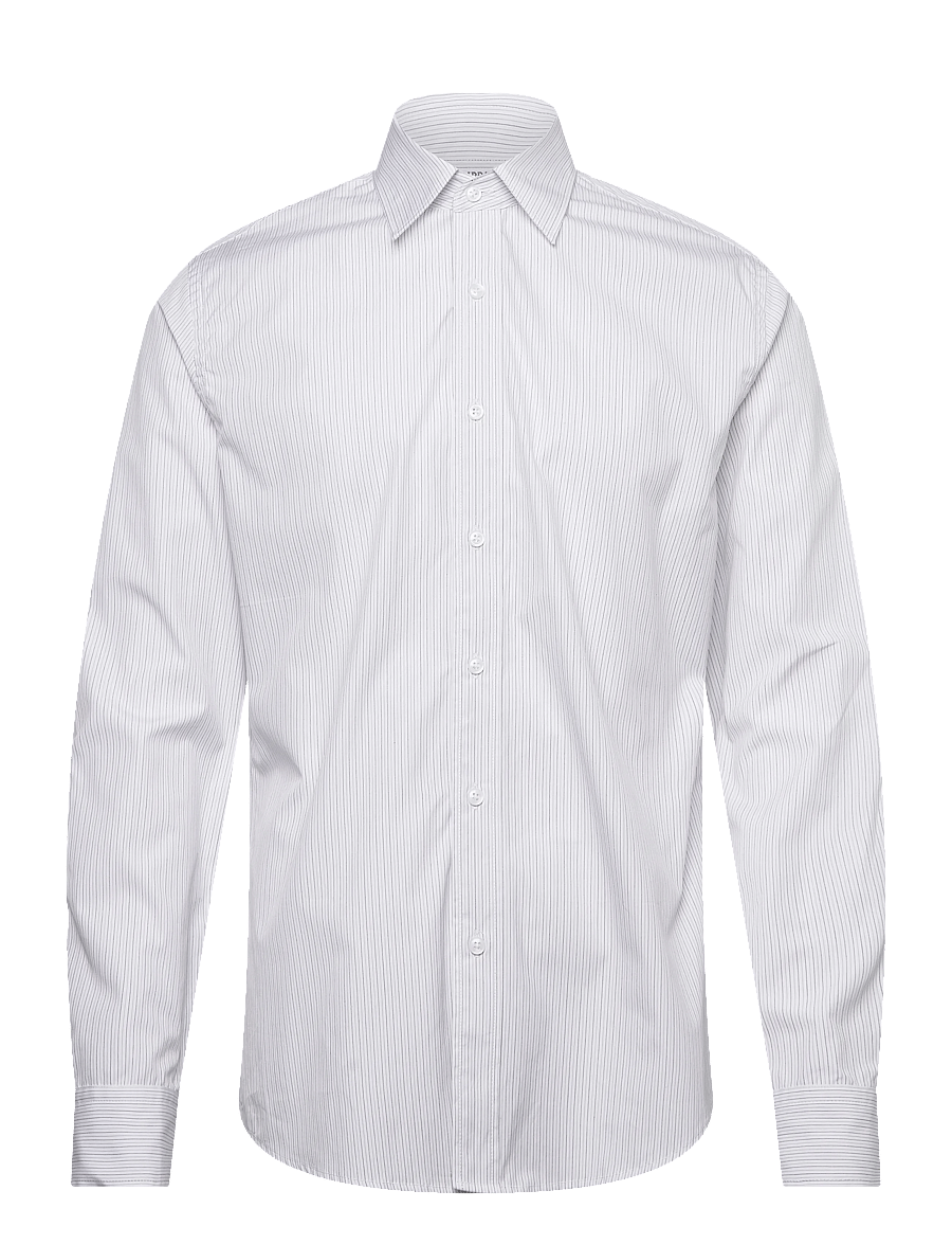 Filippa K - Cotton Poplin Striped Shirt - tavalised t-särgid - white/ black pinstripe - 1
