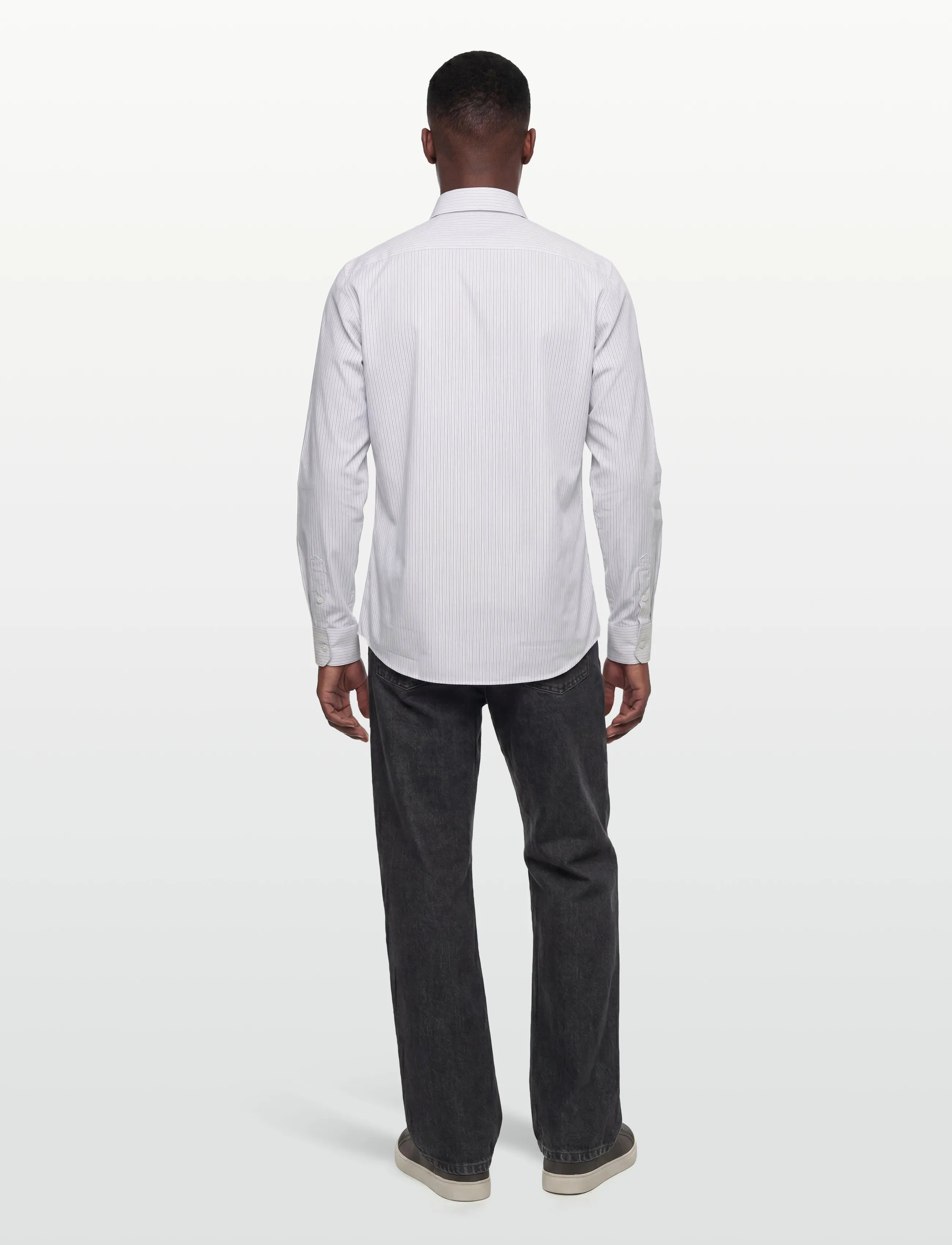 Filippa K - Cotton Poplin Striped Shirt - basic skjorter - white/ black pinstripe - 4