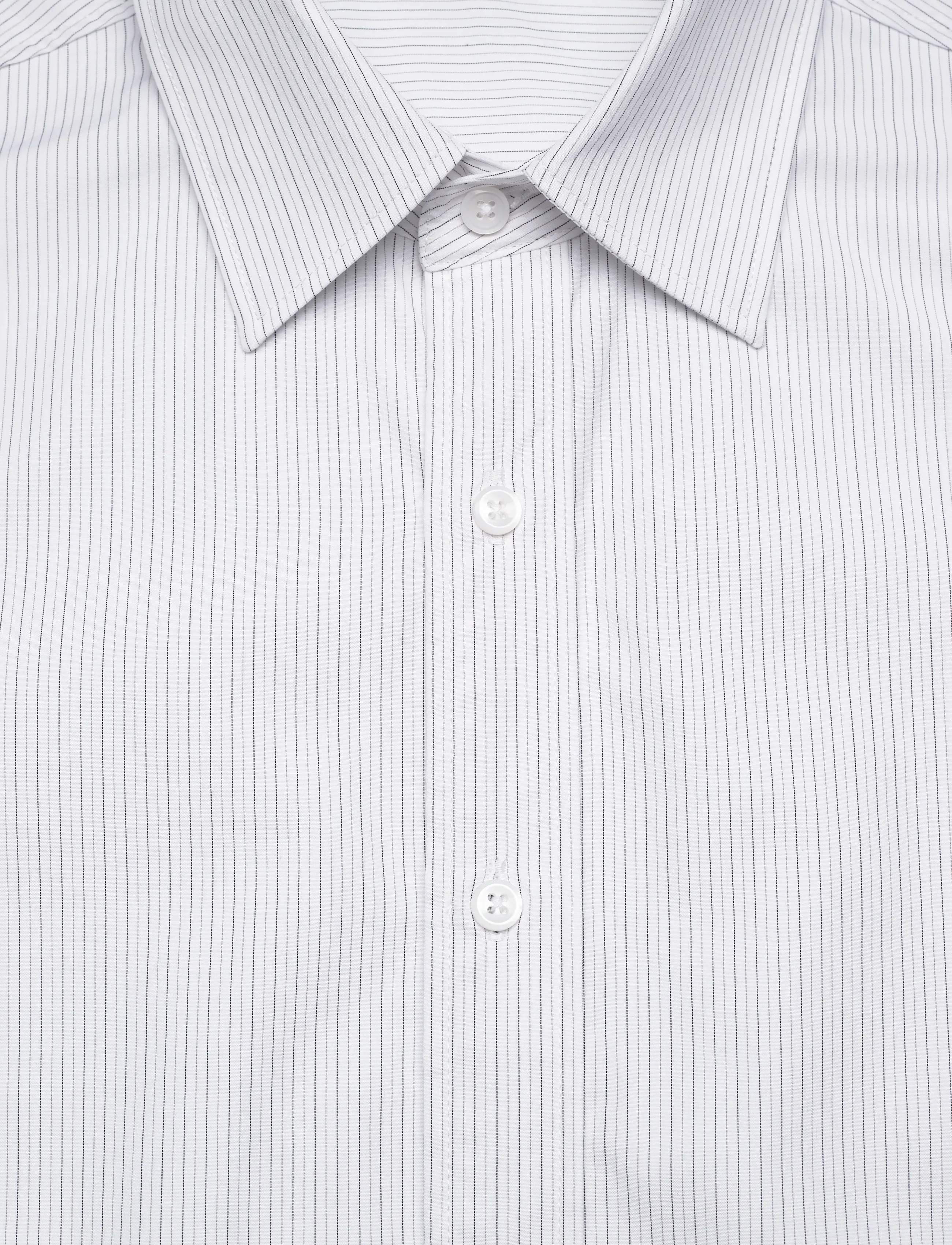 Filippa K - Cotton Poplin Striped Shirt - basic skjorter - white/ black pinstripe - 5