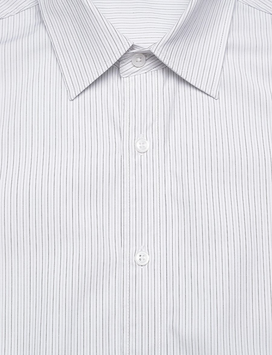 Filippa K - Cotton Poplin Striped Shirt - tavalised t-särgid - white/ black pinstripe - 5