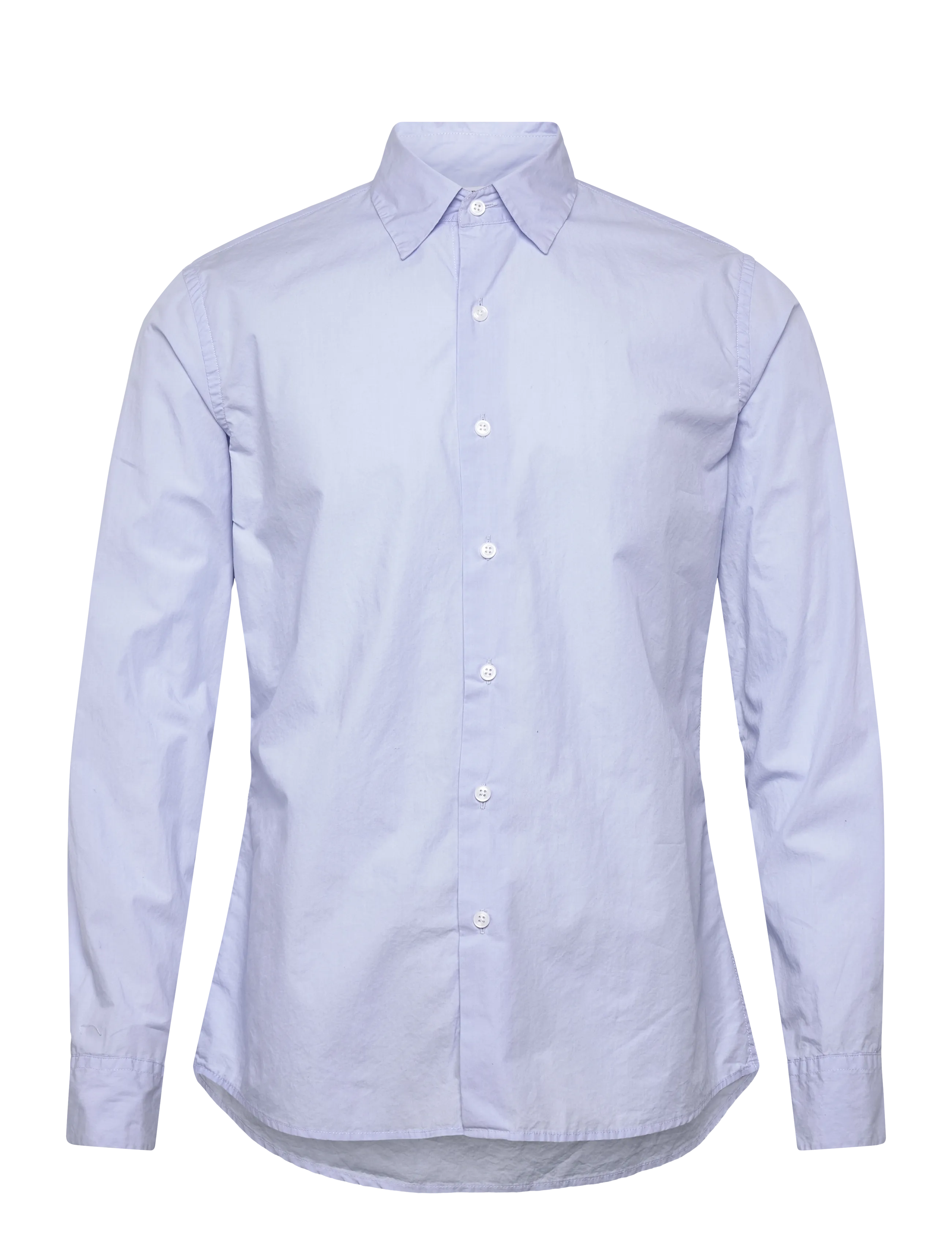 Slim Washed Cotton Shirt - LIGHT BLUE