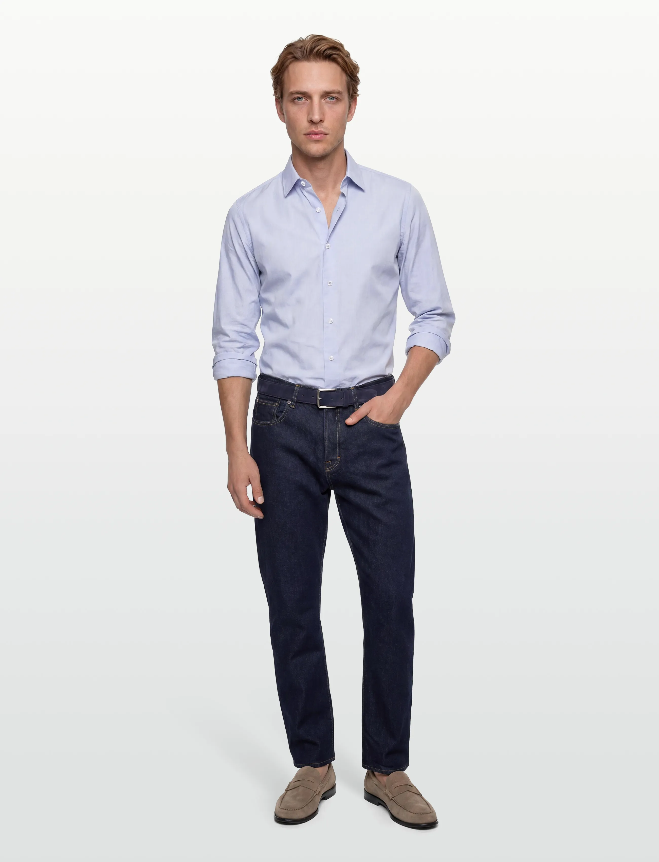 Filippa K Slim Washed Cotton Shirt - Formelle Hemden - LIGHT BLUE / blue
