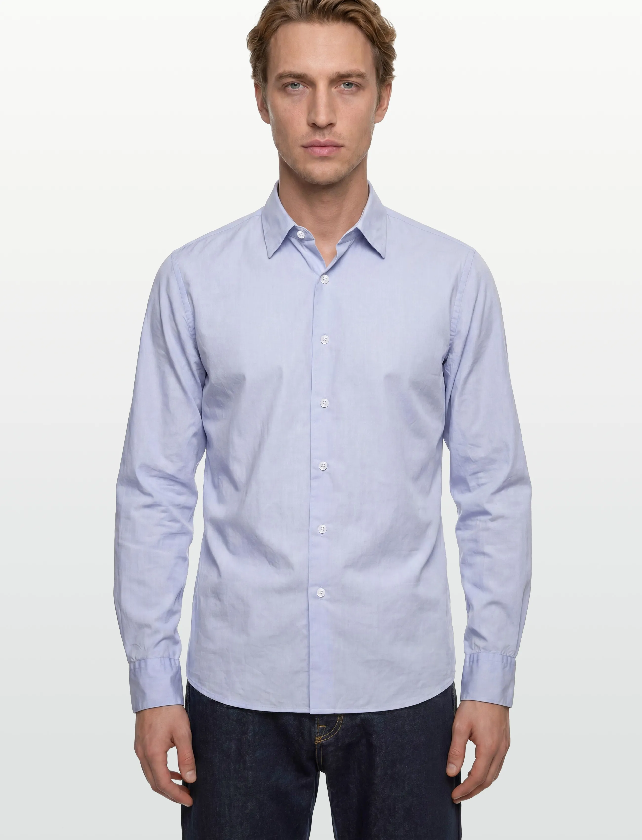 Filippa K - Slim Washed Cotton Shirt - basic skjortor - light blue - 3