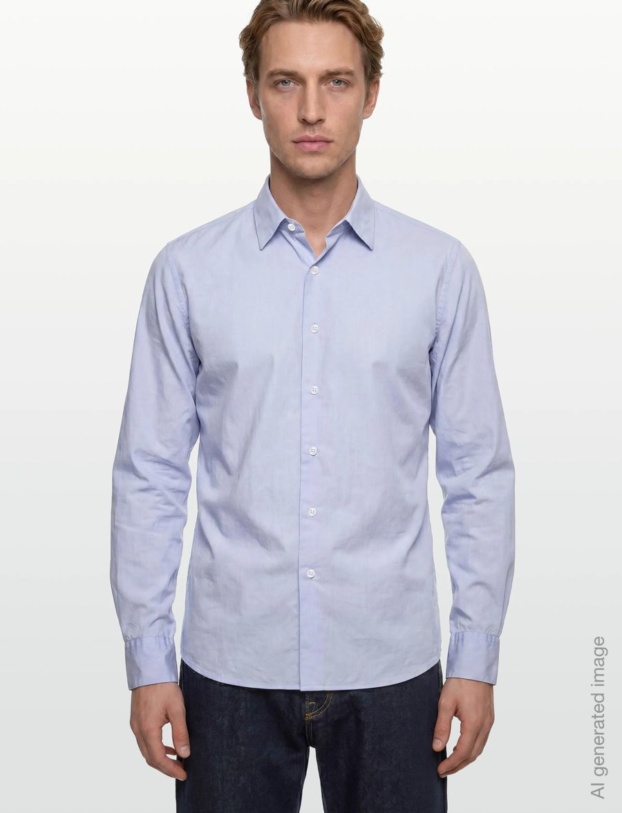 Filippa K - Slim Washed Cotton Shirt - basic shirts - light blue - 3