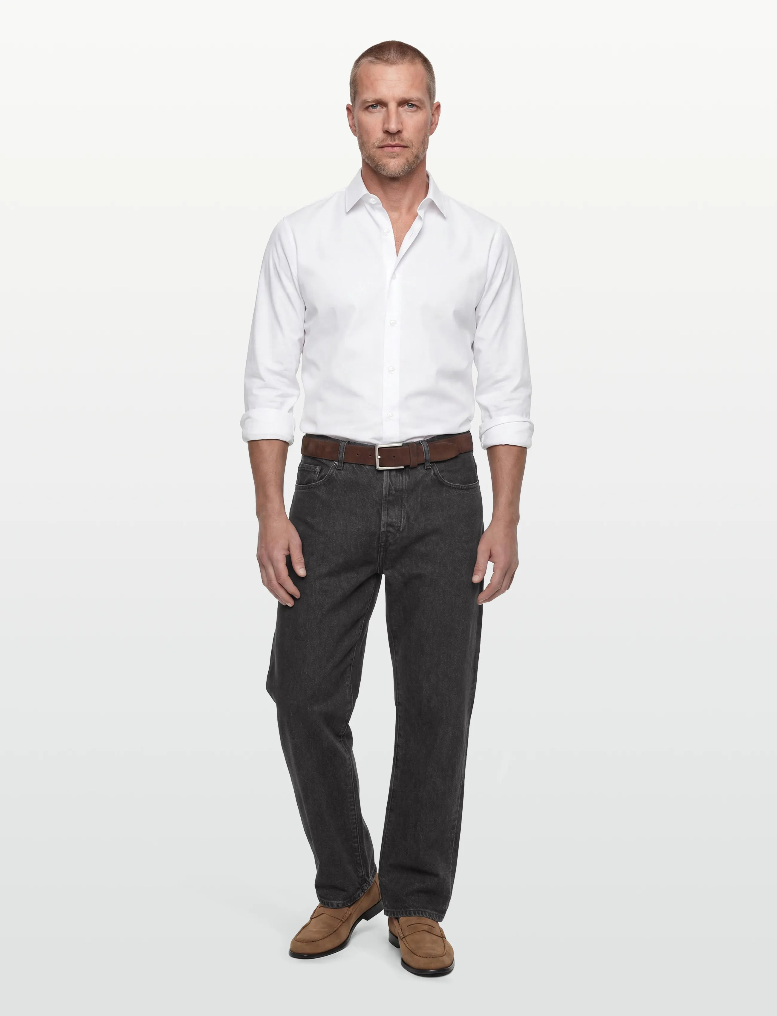 Filippa K Slim Washed Cotton Shirt - Klær - WHITE / white